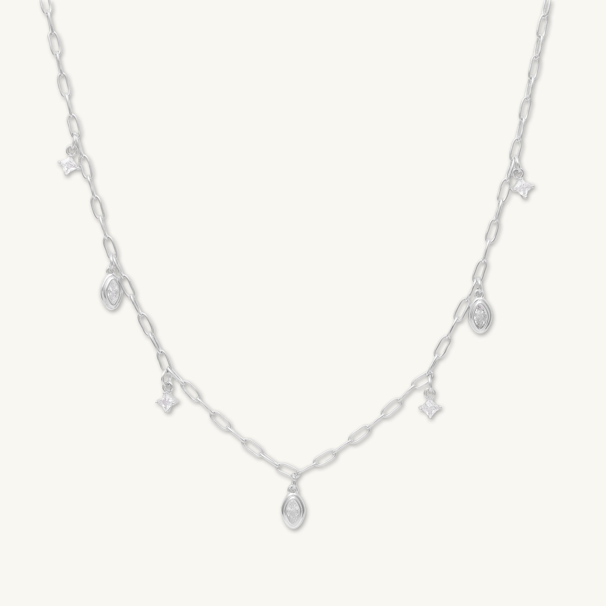 Marquise Zirconia Satellite Link Necklace - Camile & Stone