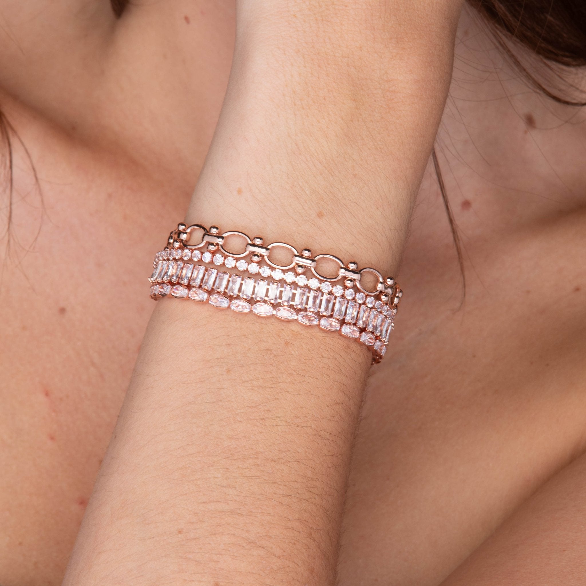 Mason Baguette Tennis Zirconia Bracelet - Camile & Stone