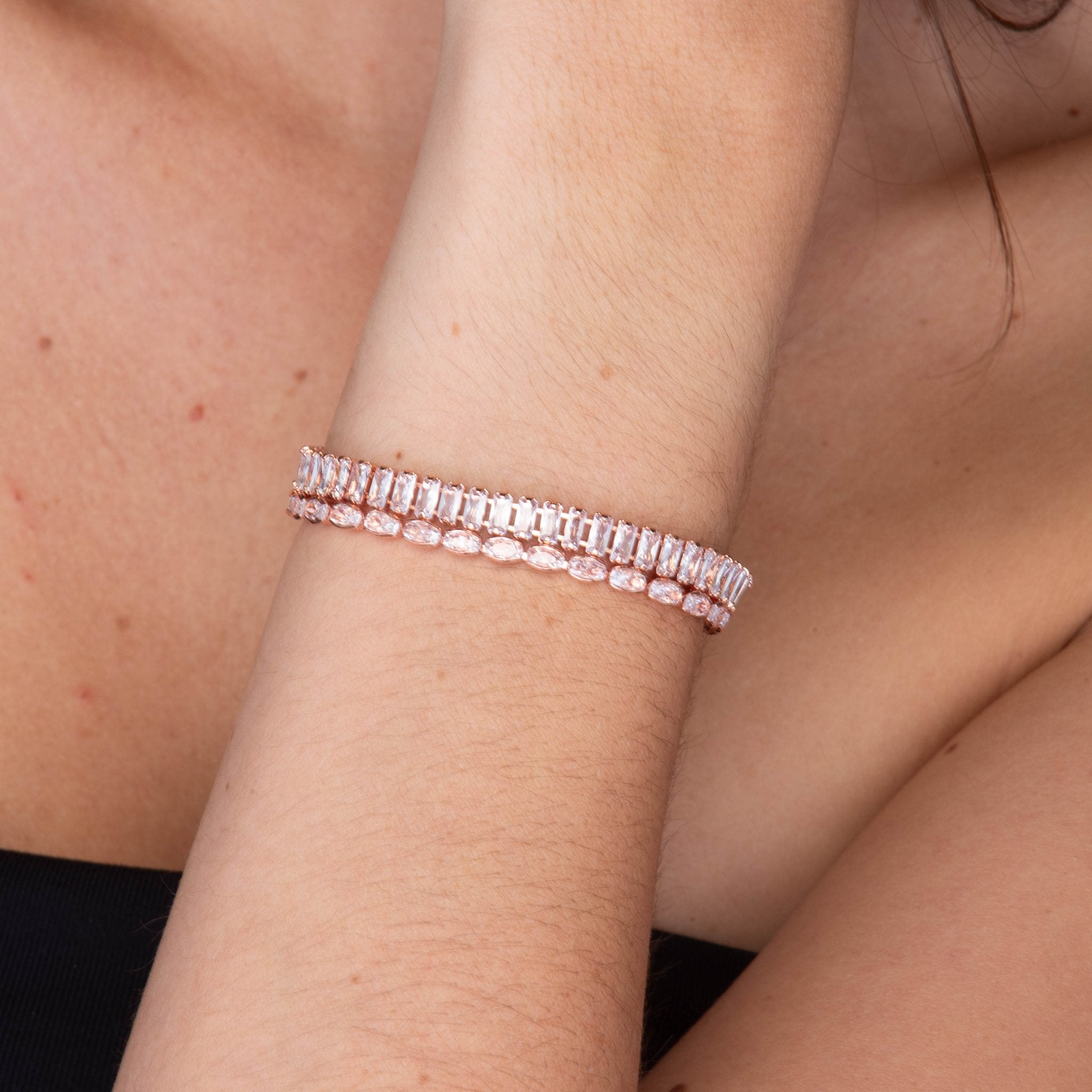 Mason Baguette Tennis Zirconia Bracelet - Camile & Stone