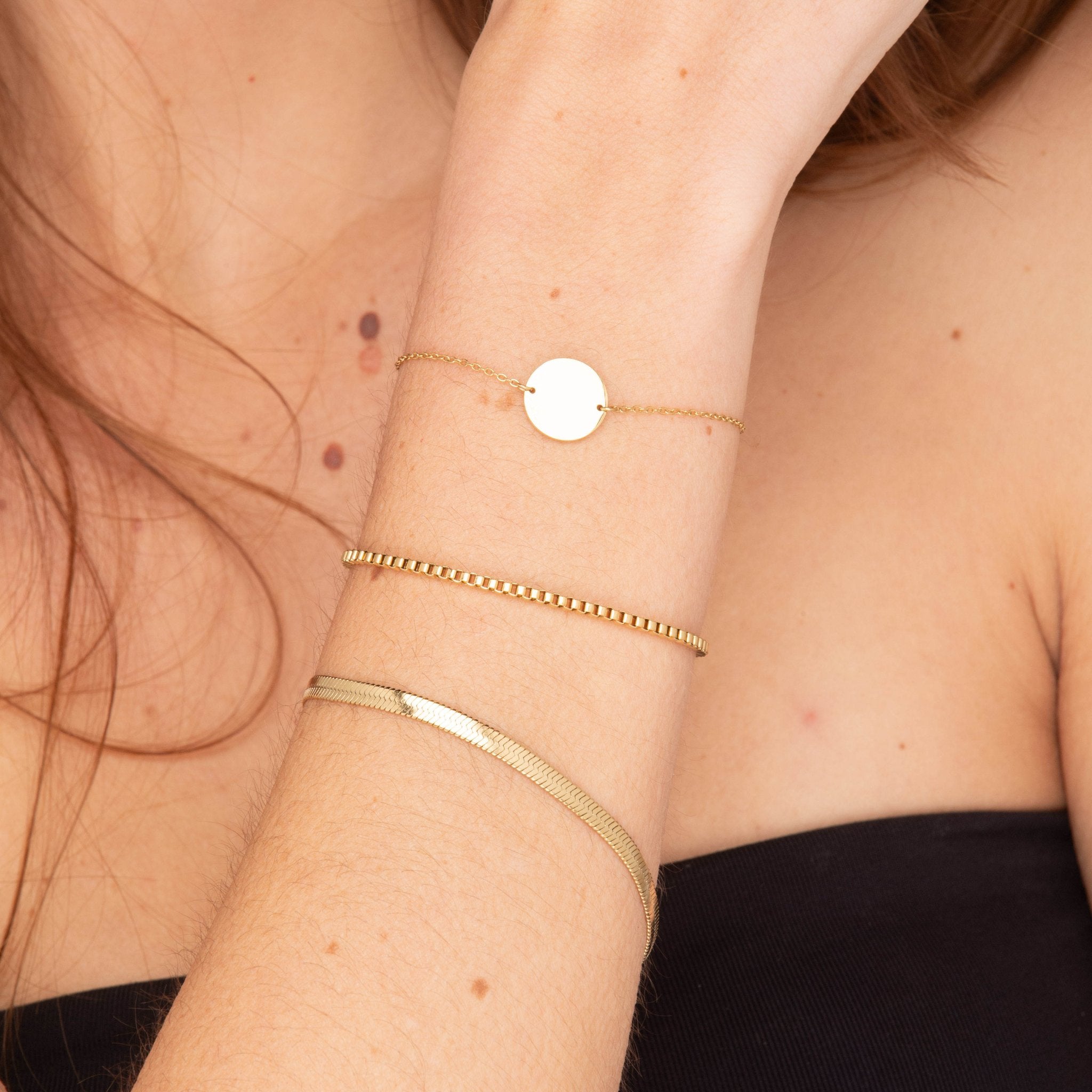 Medallion Disc Engraved Personalised Bracelet - Camile & Stone