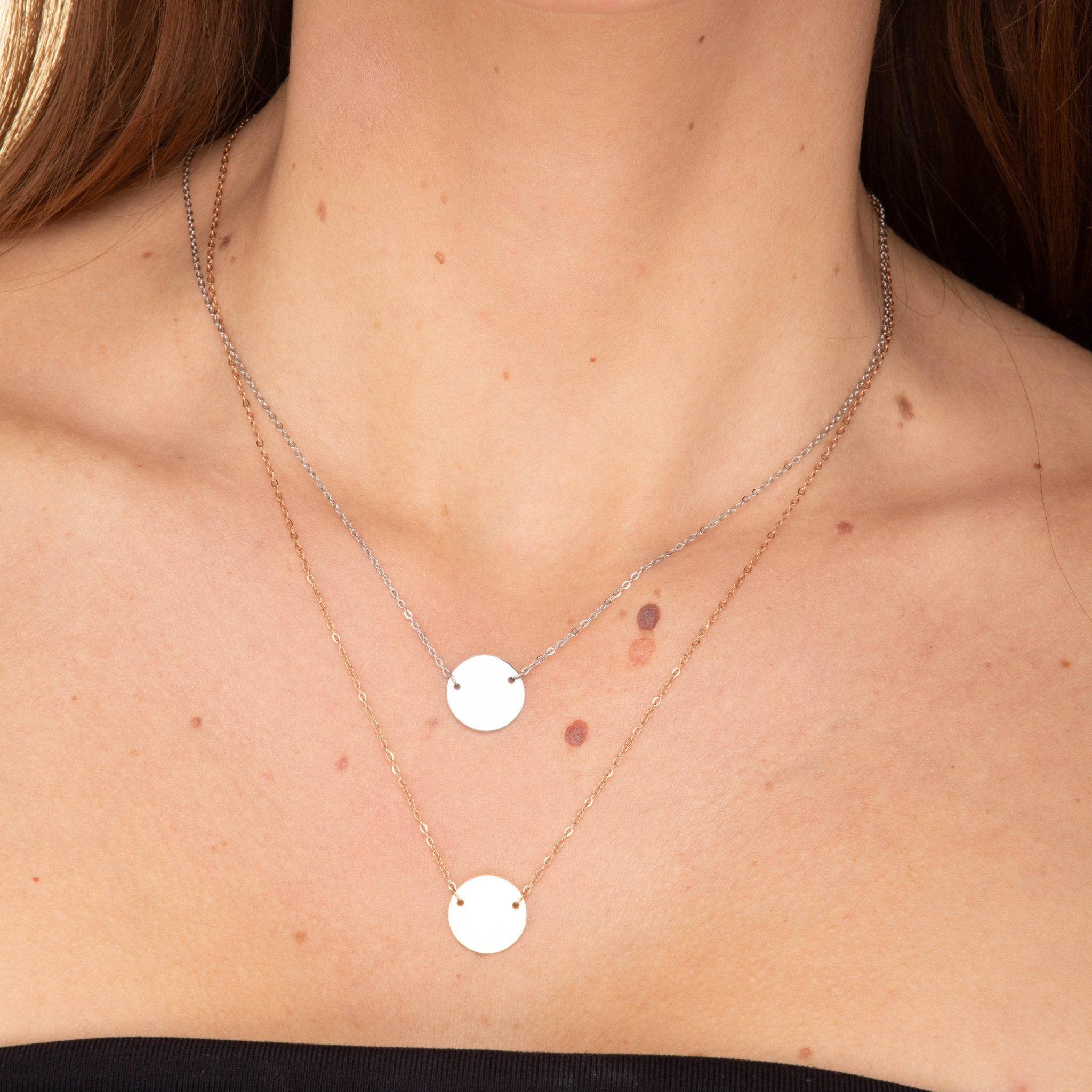 Medallion Disc Engraved Personalised Necklace - Camile & Stone