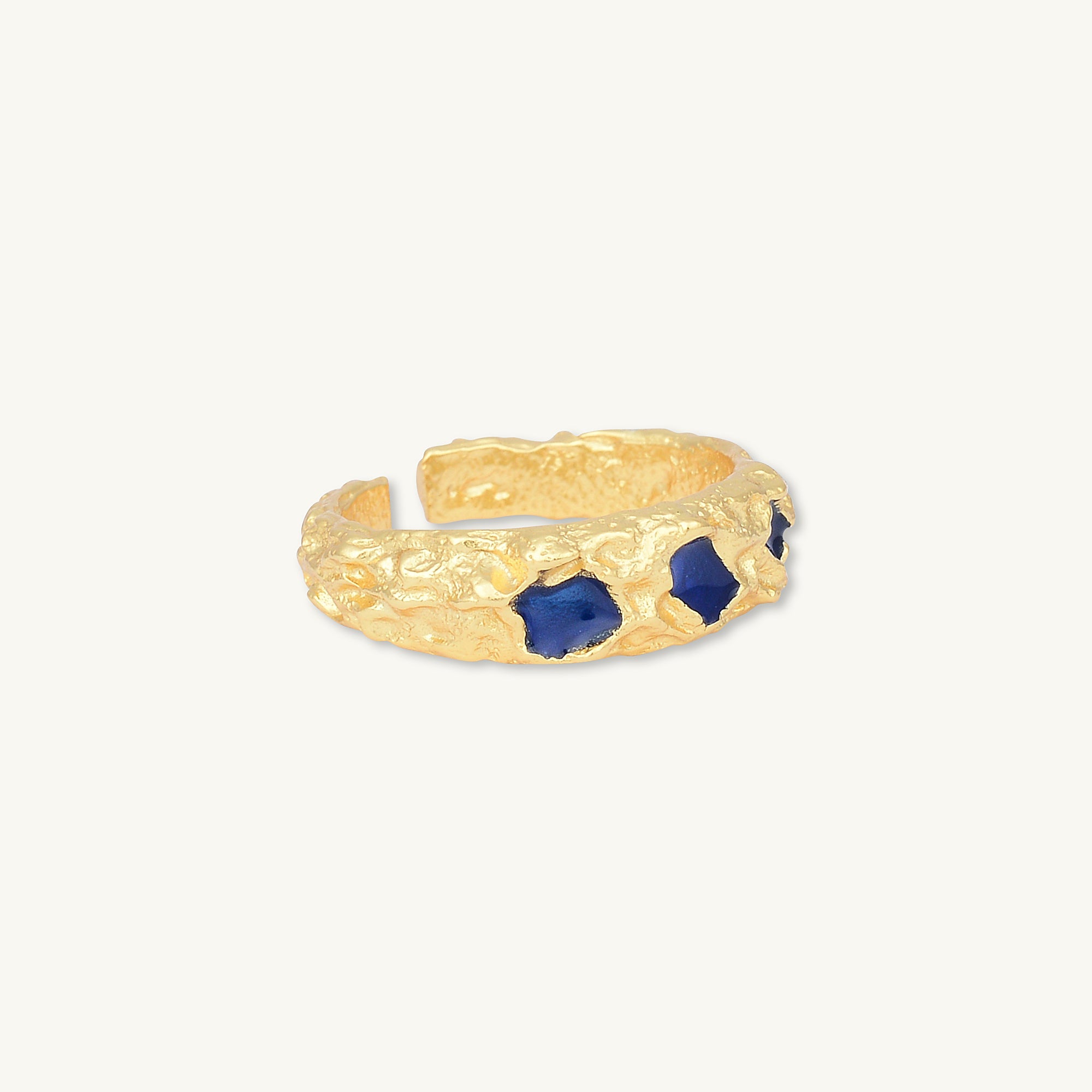 Molten Blue Sapphire Open Ring - Camile & Stone