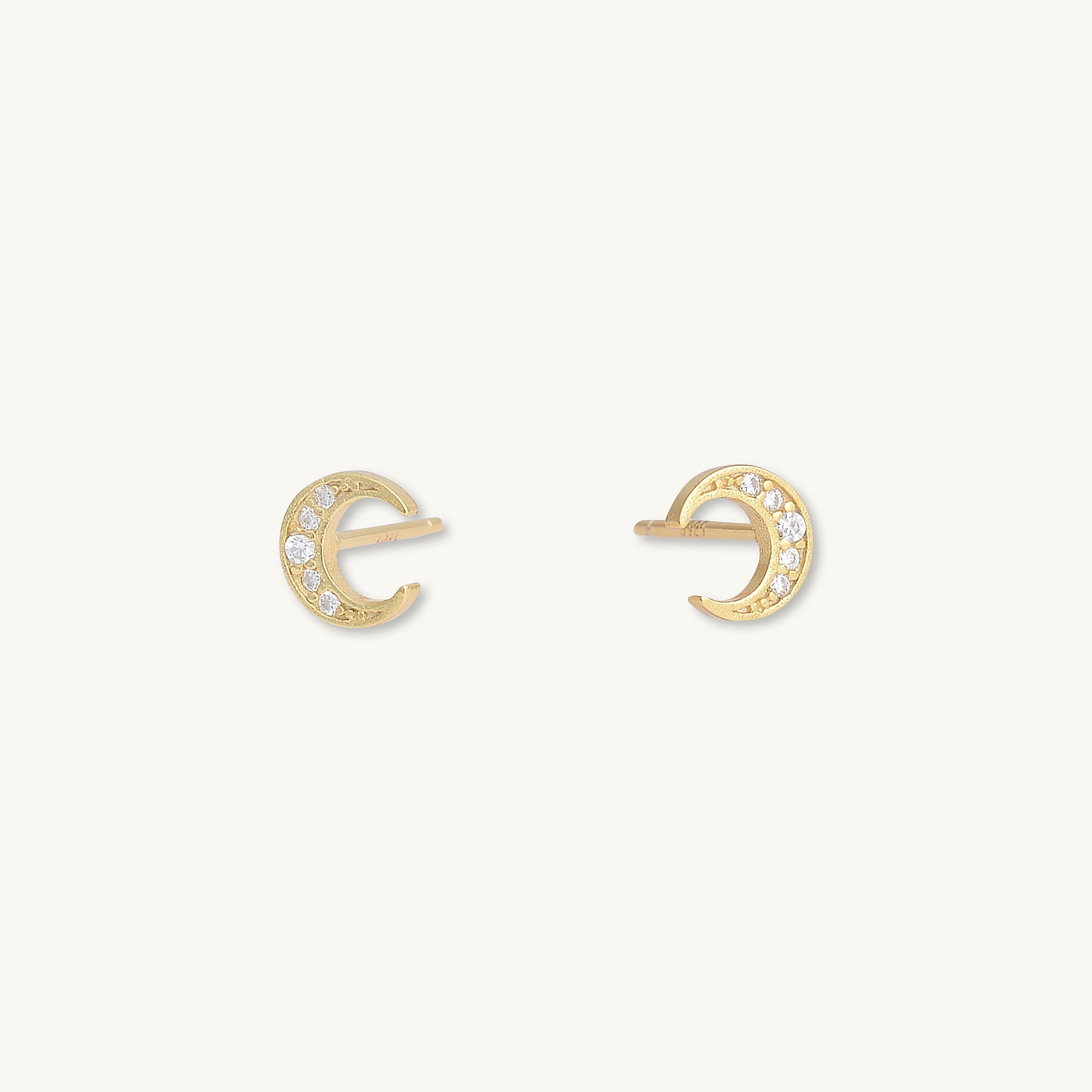 Moon Zirconia Stud Earrings - Camile & Stone