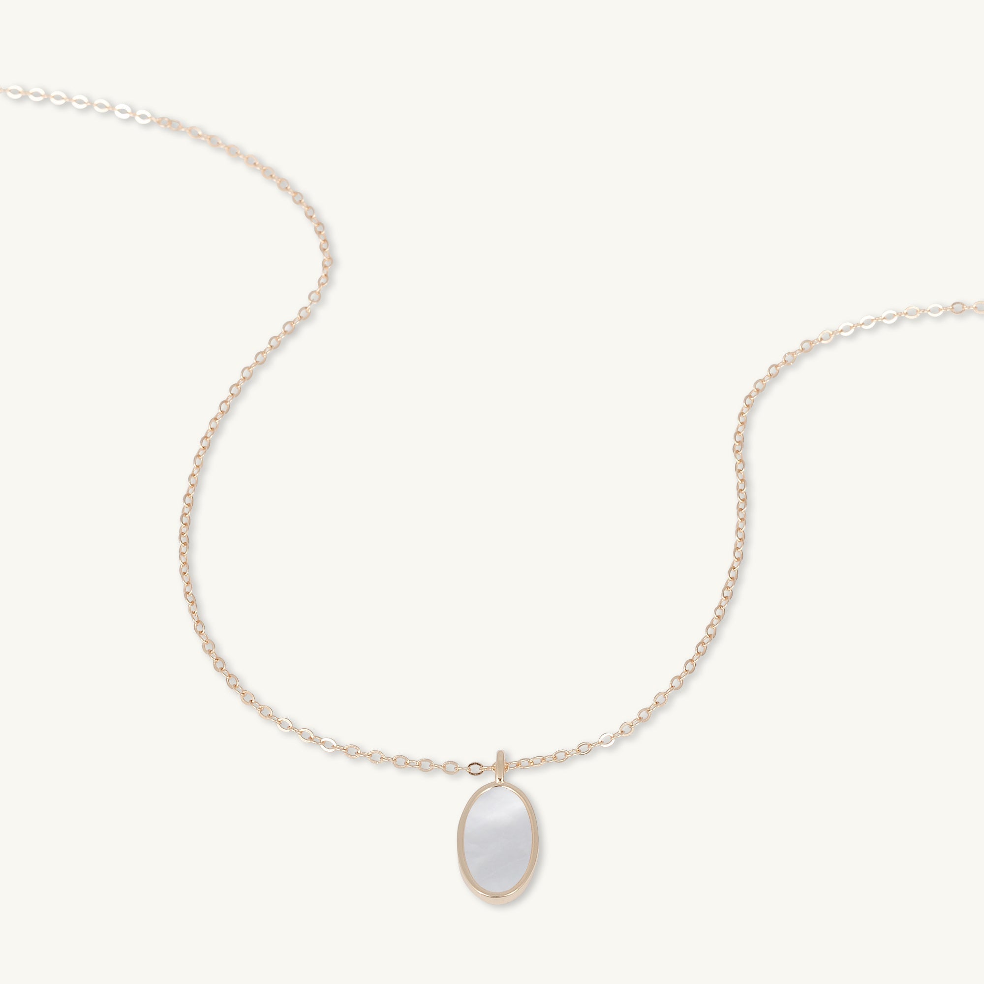 Mother Of Pearl Oval Medallion Necklace - Camile & Stone