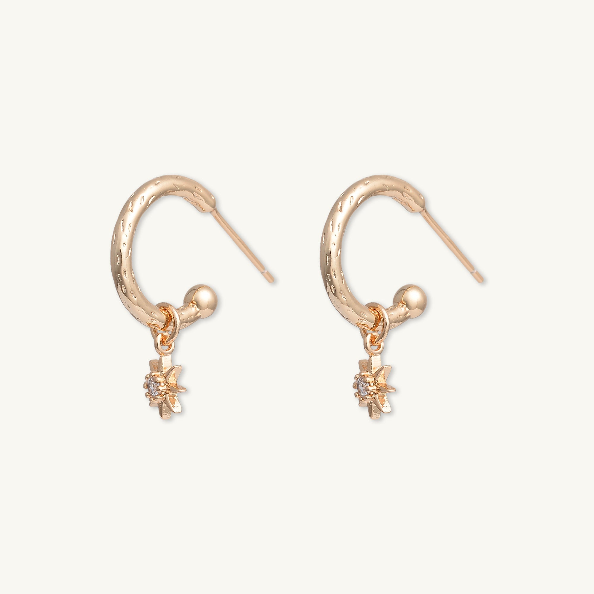 North Star Dangle Molten Huggie Earrings - Camile & Stone