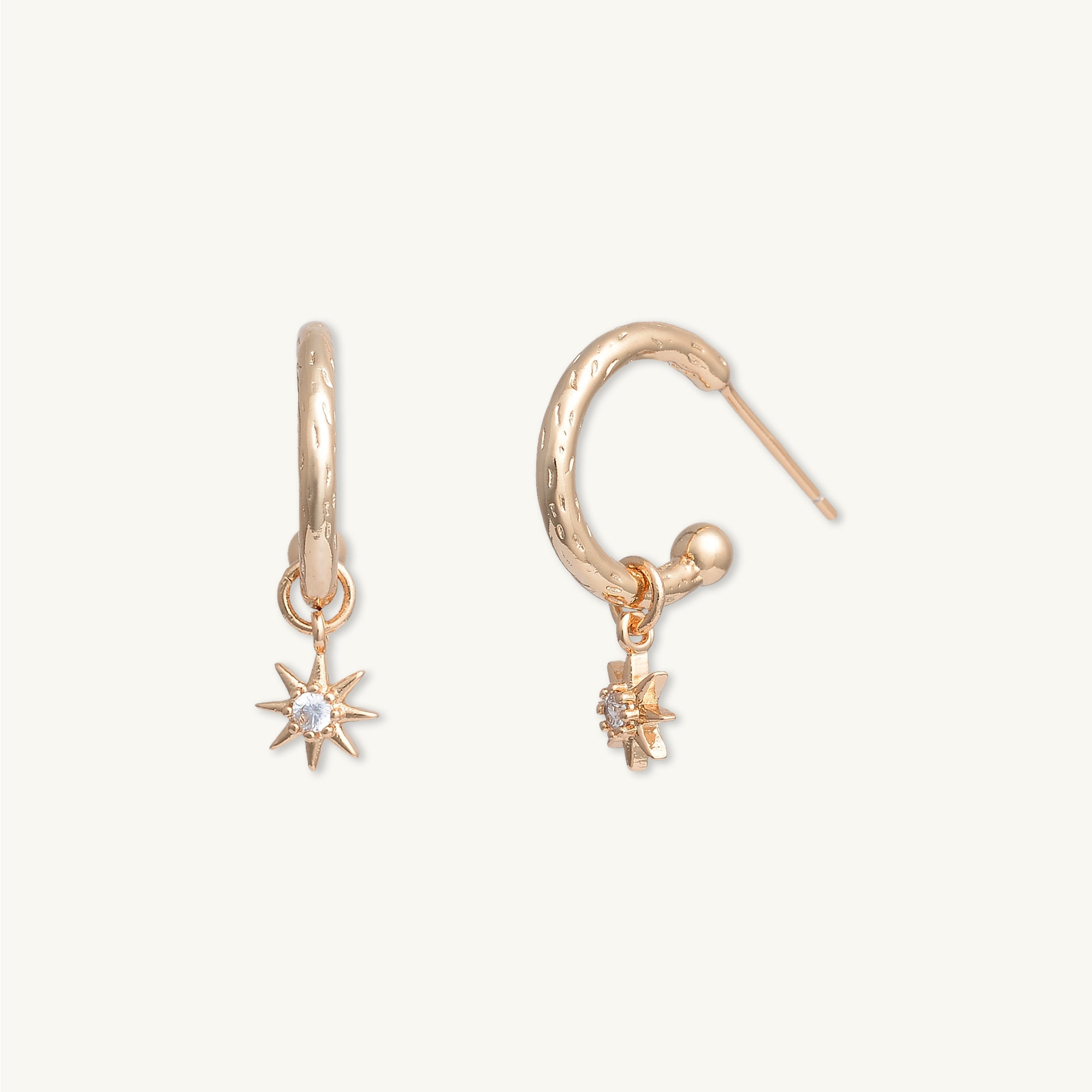 North Star Dangle Molten Huggie Earrings - Camile & Stone