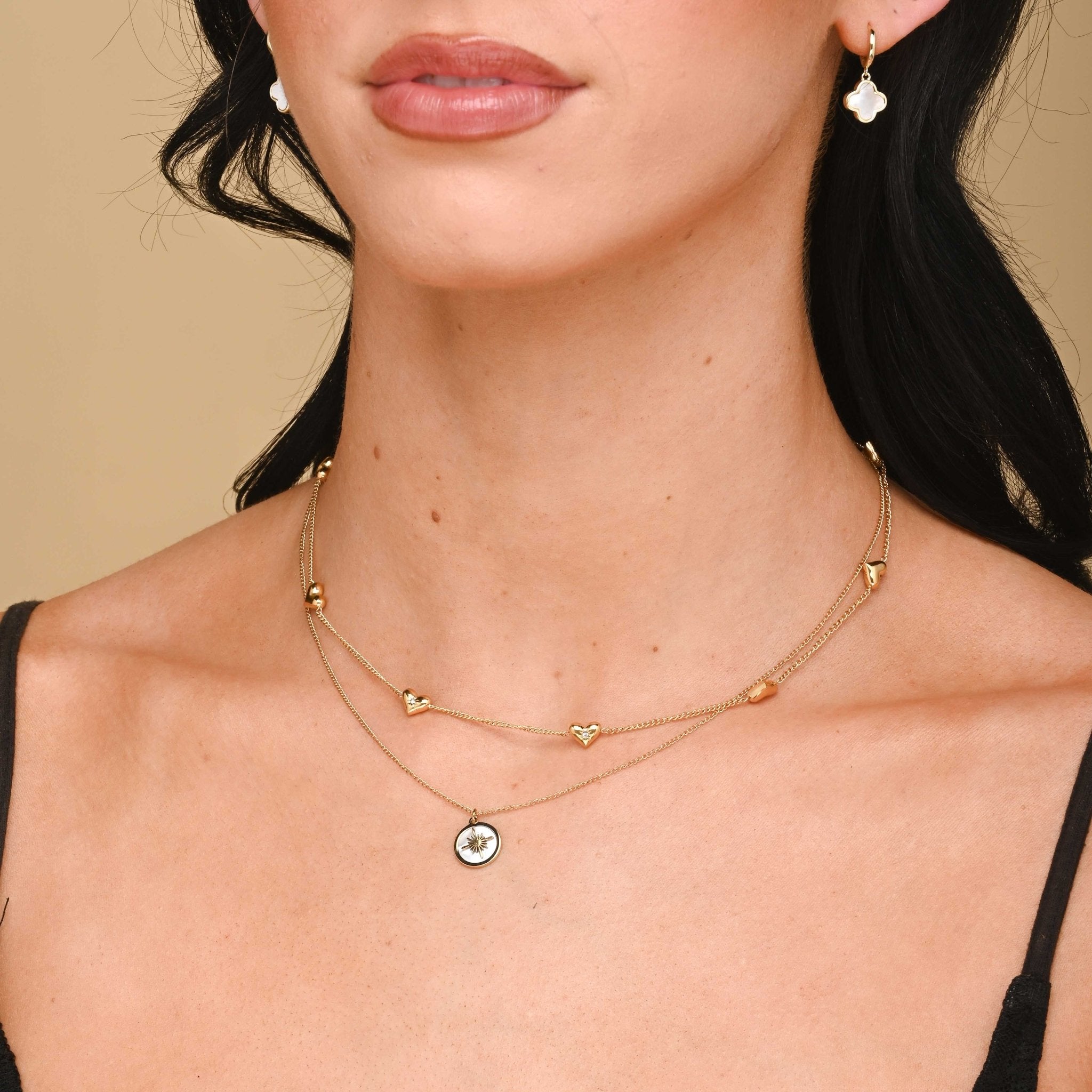 North Star Mother Of Pearl Medallion Necklace - Camile & Stone