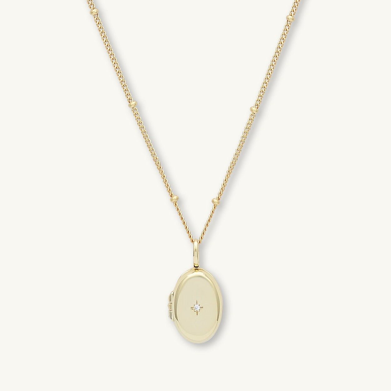 North Star Oval Photo Locket Necklace - Camile & Stone