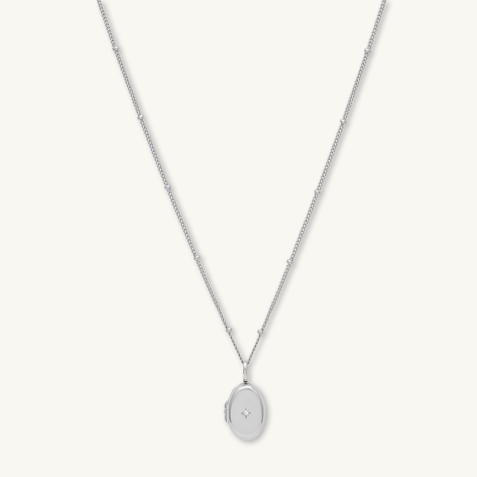 North Star Oval Photo Locket Necklace - Camile & Stone