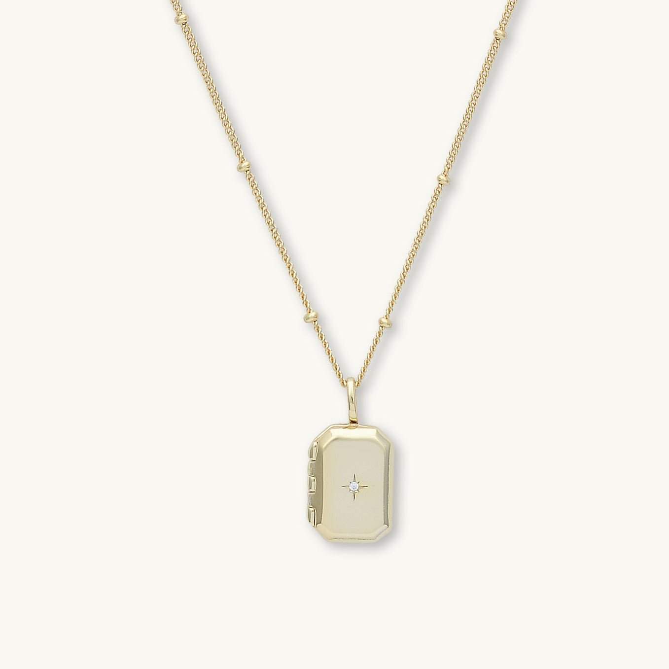 North Star Rectangular Photo Locket Necklace - Camile & Stone