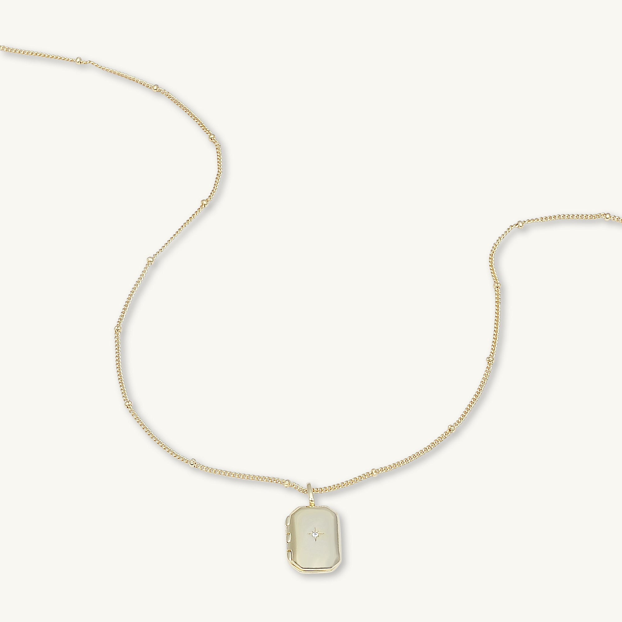 North Star Rectangular Photo Locket Necklace - Camile & Stone