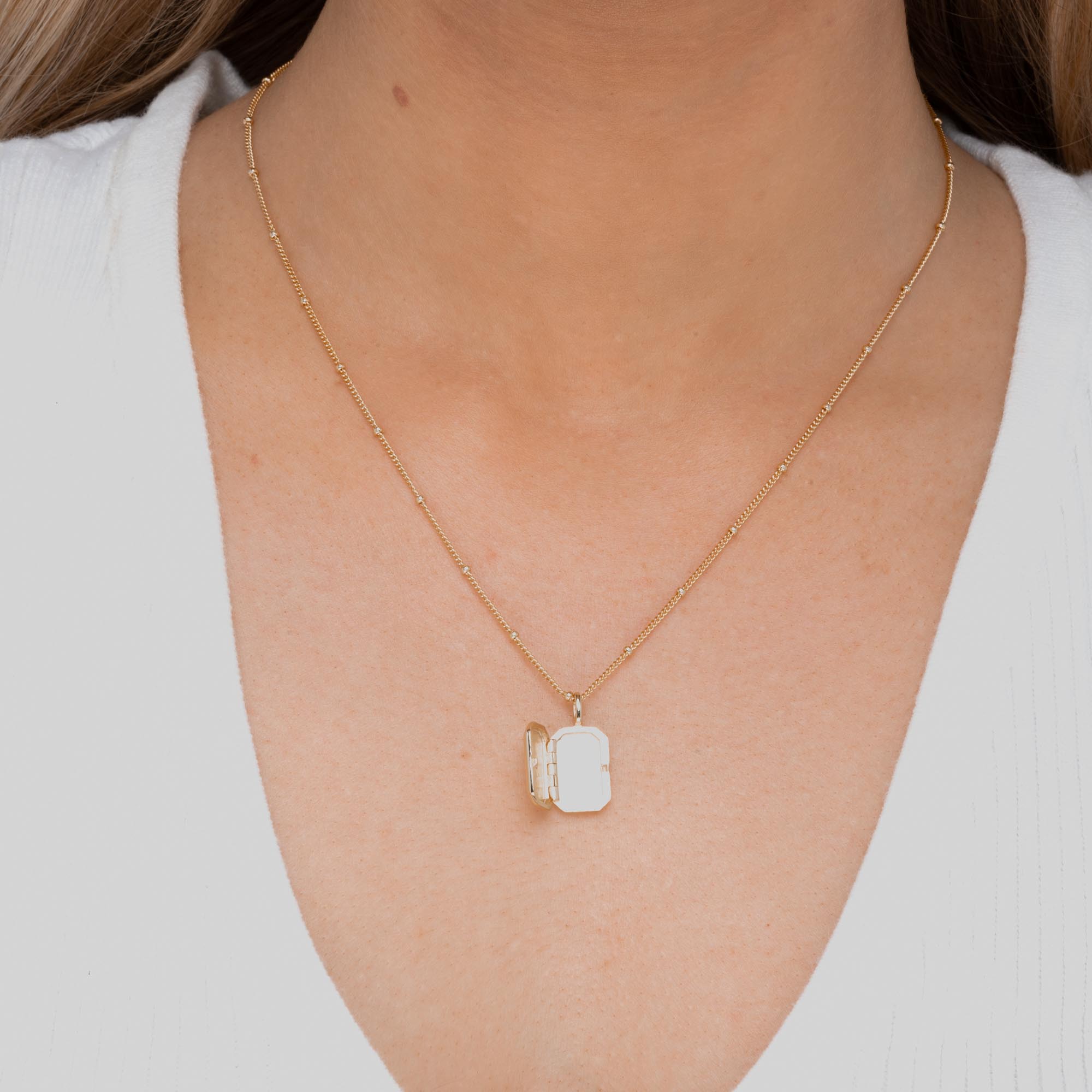 North Star Rectangular Photo Locket Necklace - Camile & Stone