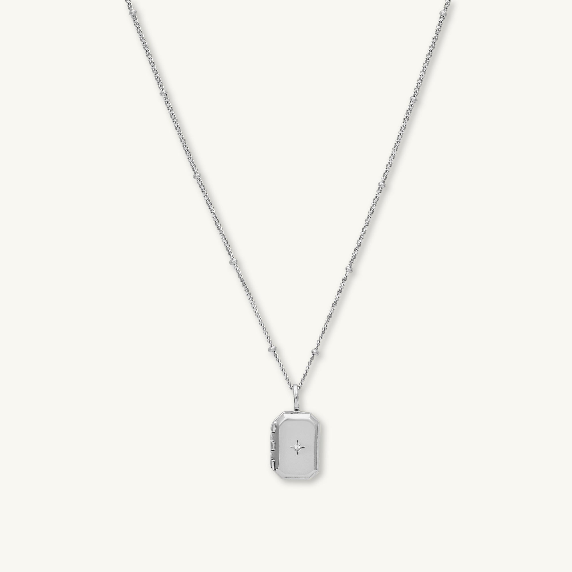 North Star Rectangular Photo Locket Necklace - Camile & Stone