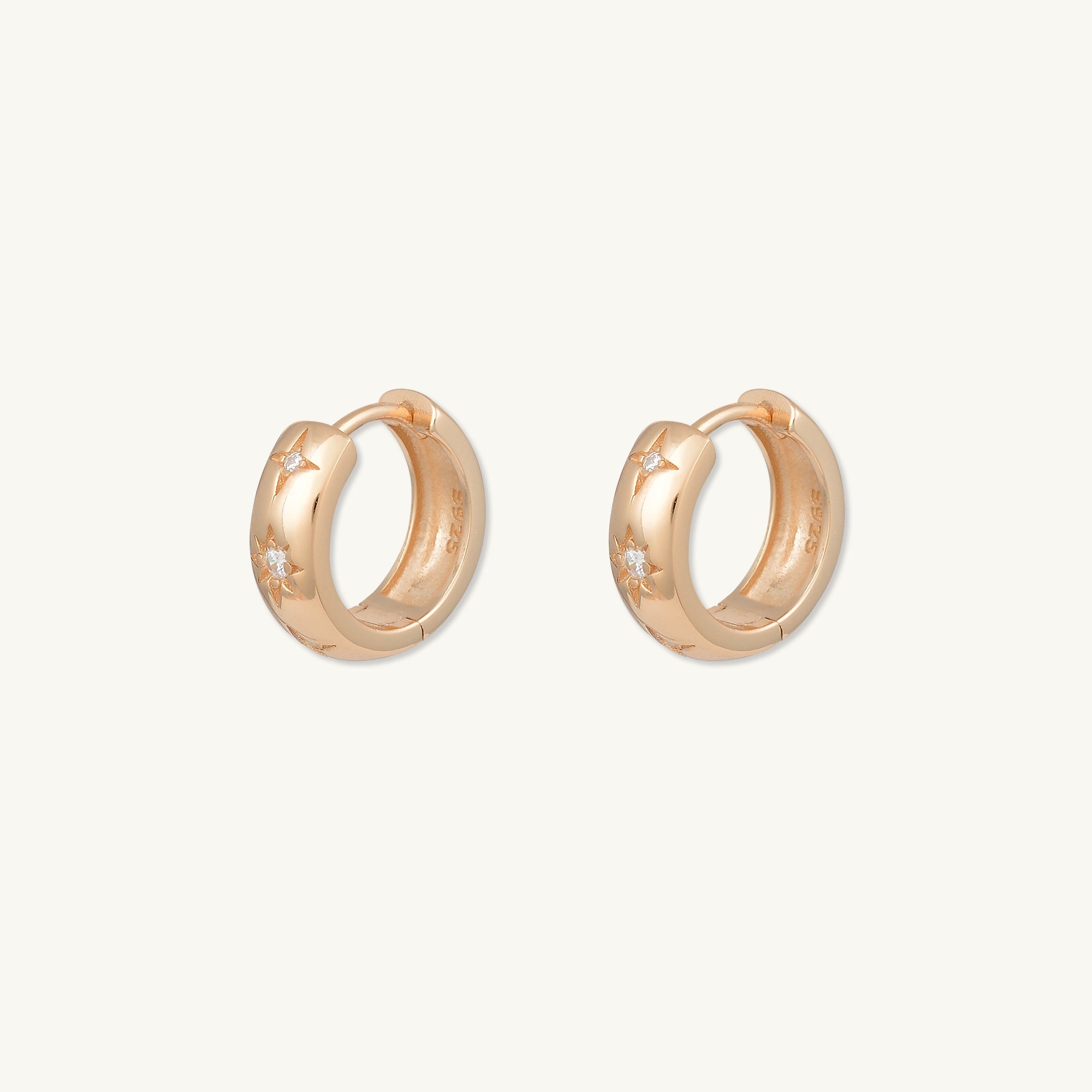 North Star Thick Huggie Earrings - Camile & Stone
