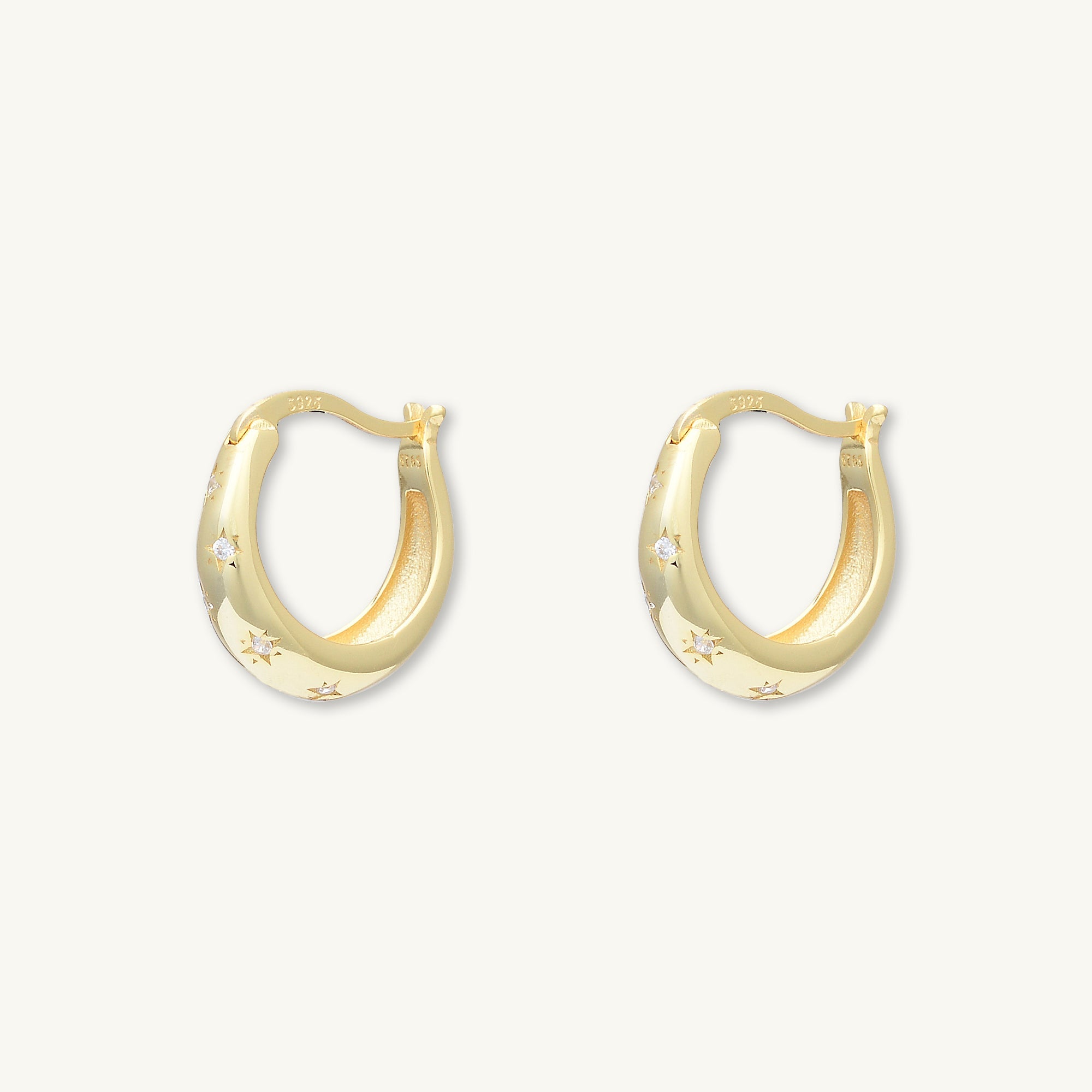 North Star Thick Sapphire Huggie Earrings - Camile & Stone