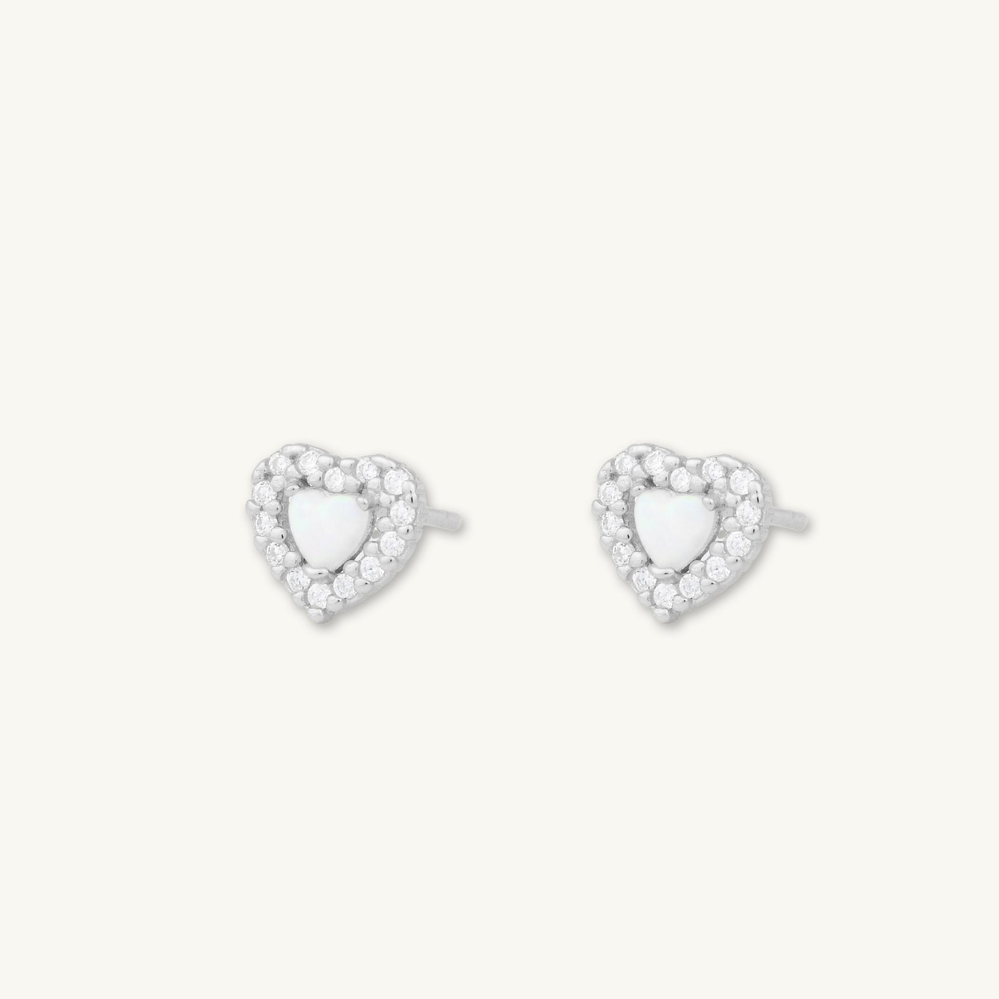 Opal Heart Sapphire Stud Earrings - Camile & Stone