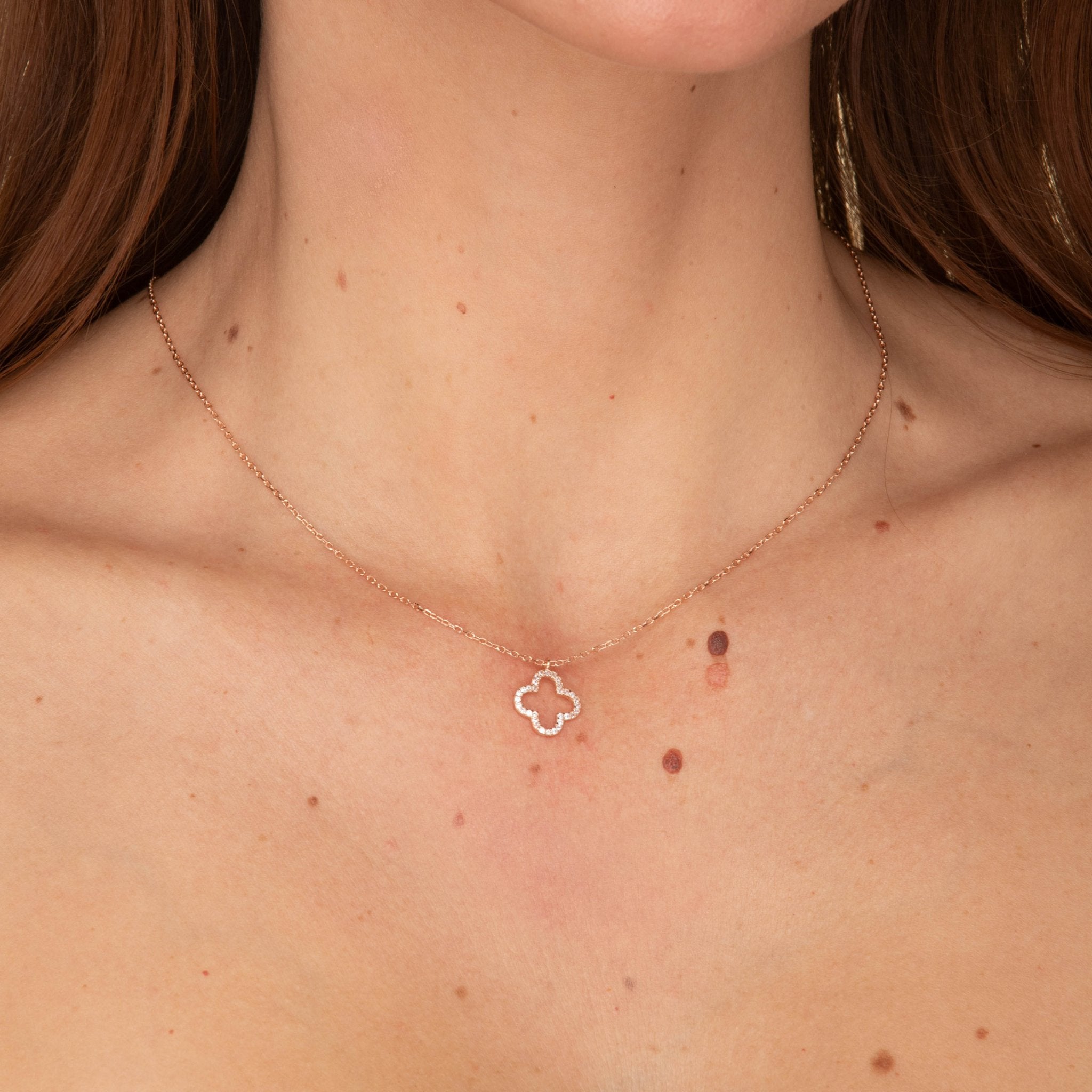 Open Clover Sapphire Chain Necklace - Camile & Stone