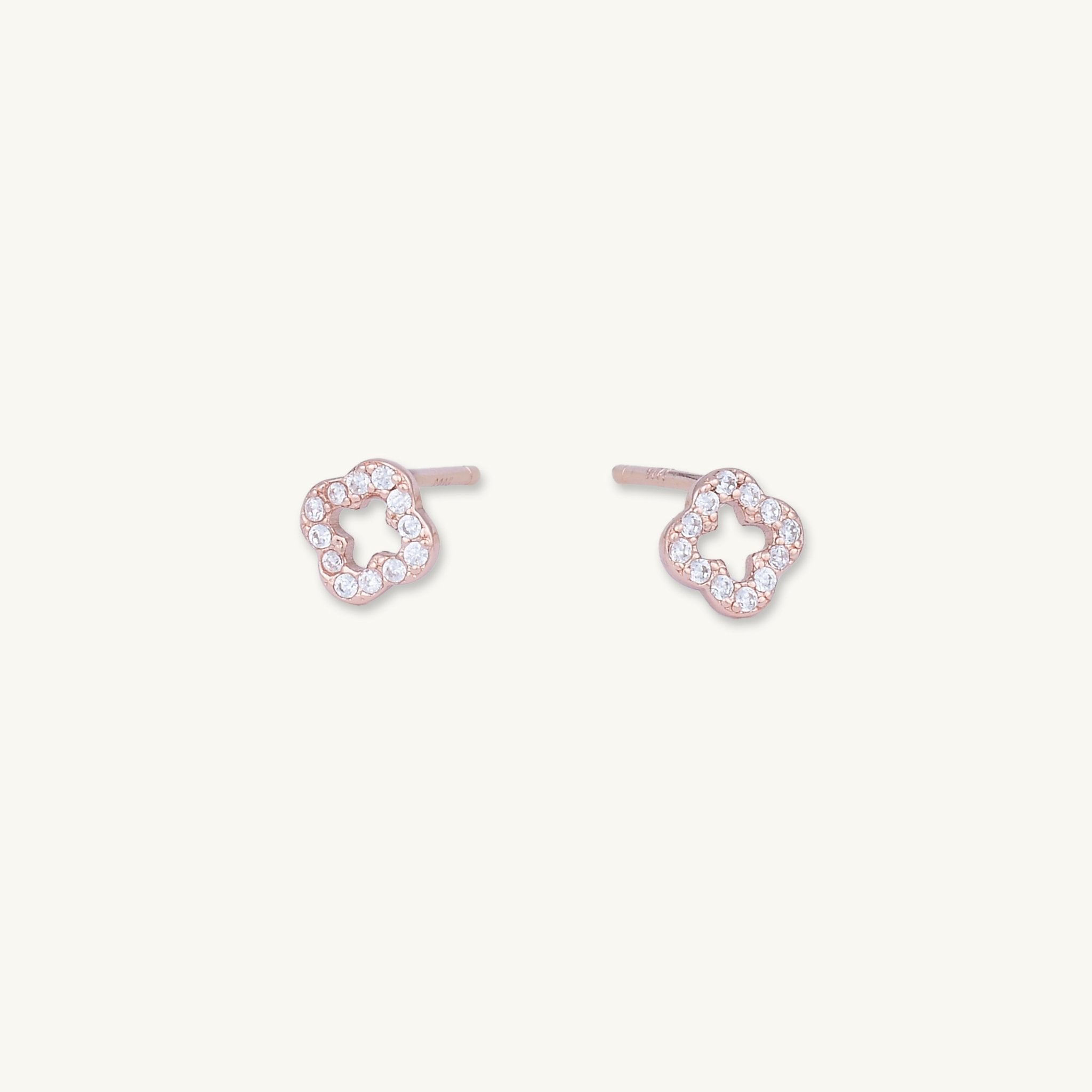 Open Clover Sapphire Stud Earrings - Camile & Stone