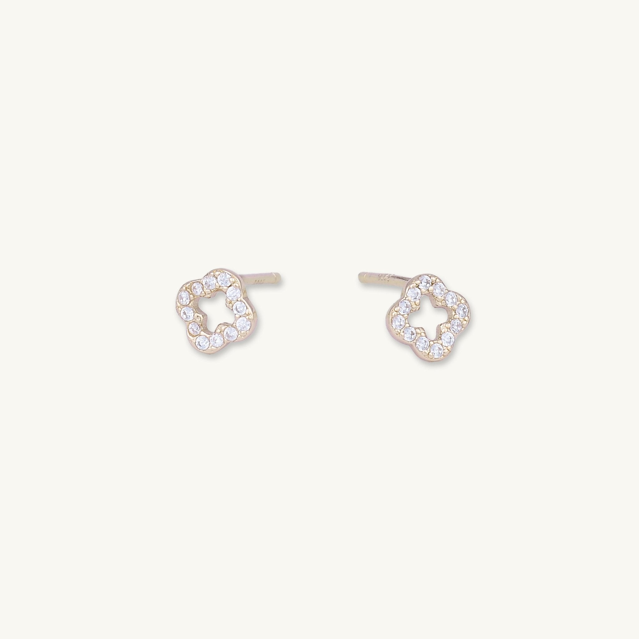 Open Clover Sapphire Stud Earrings - Camile & Stone