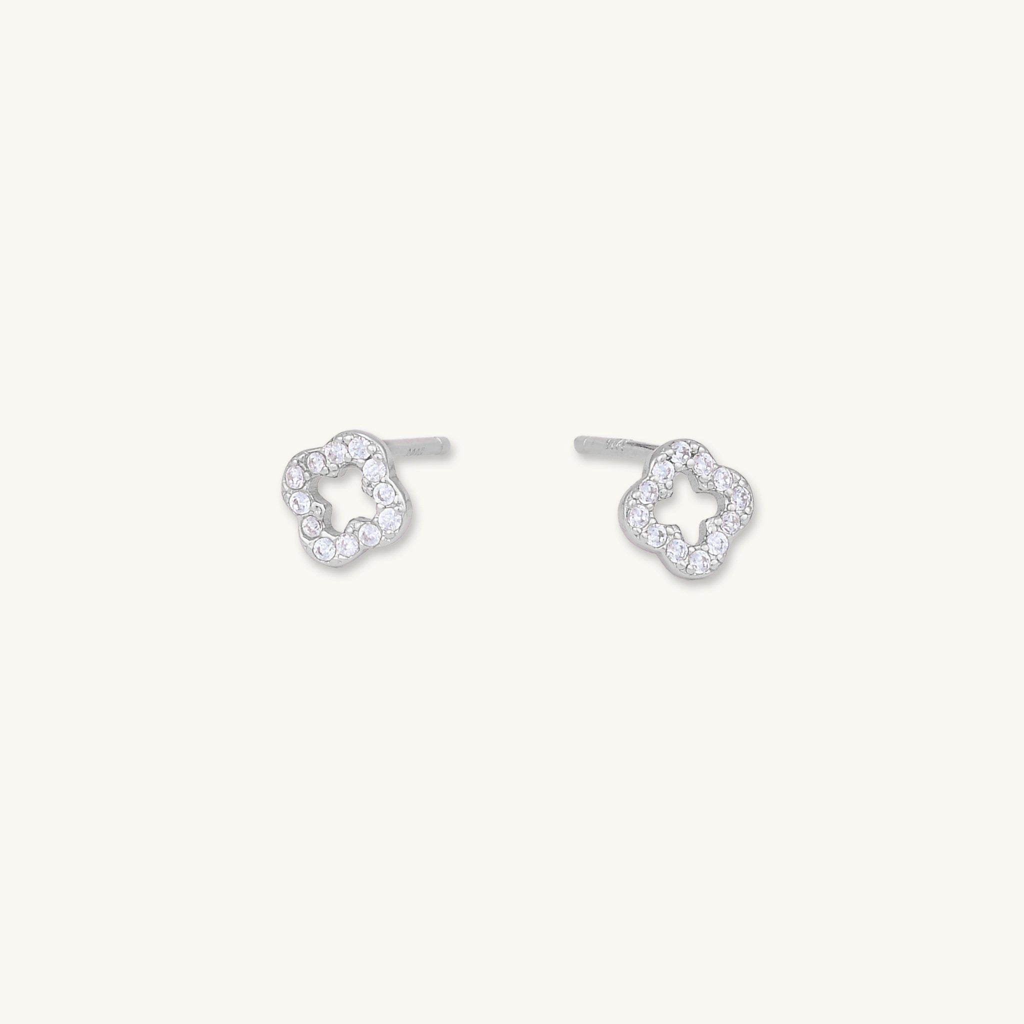 Open Clover Sapphire Stud Earrings - Camile & Stone