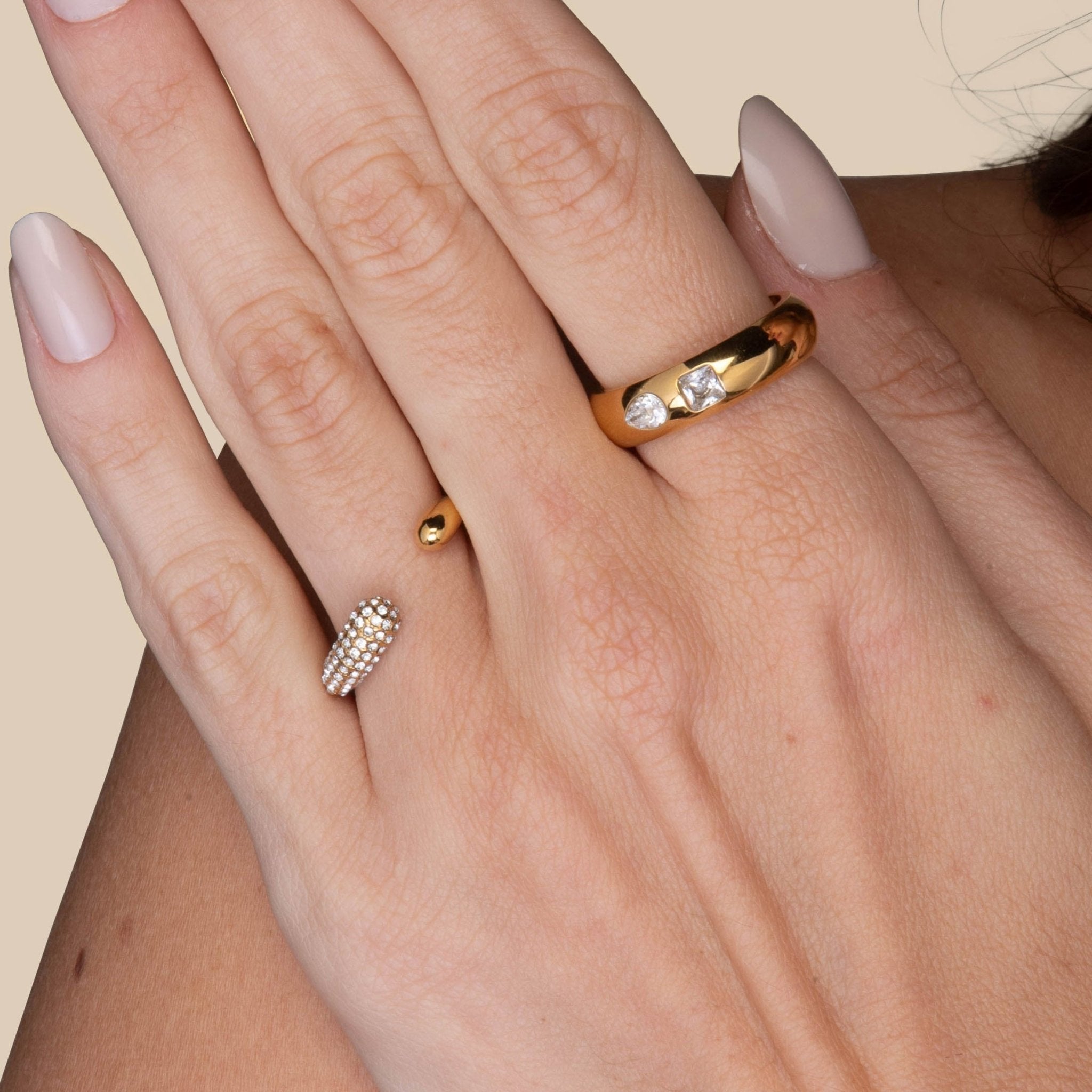 Open Cuff Zirconia Ring - Camile & Stone