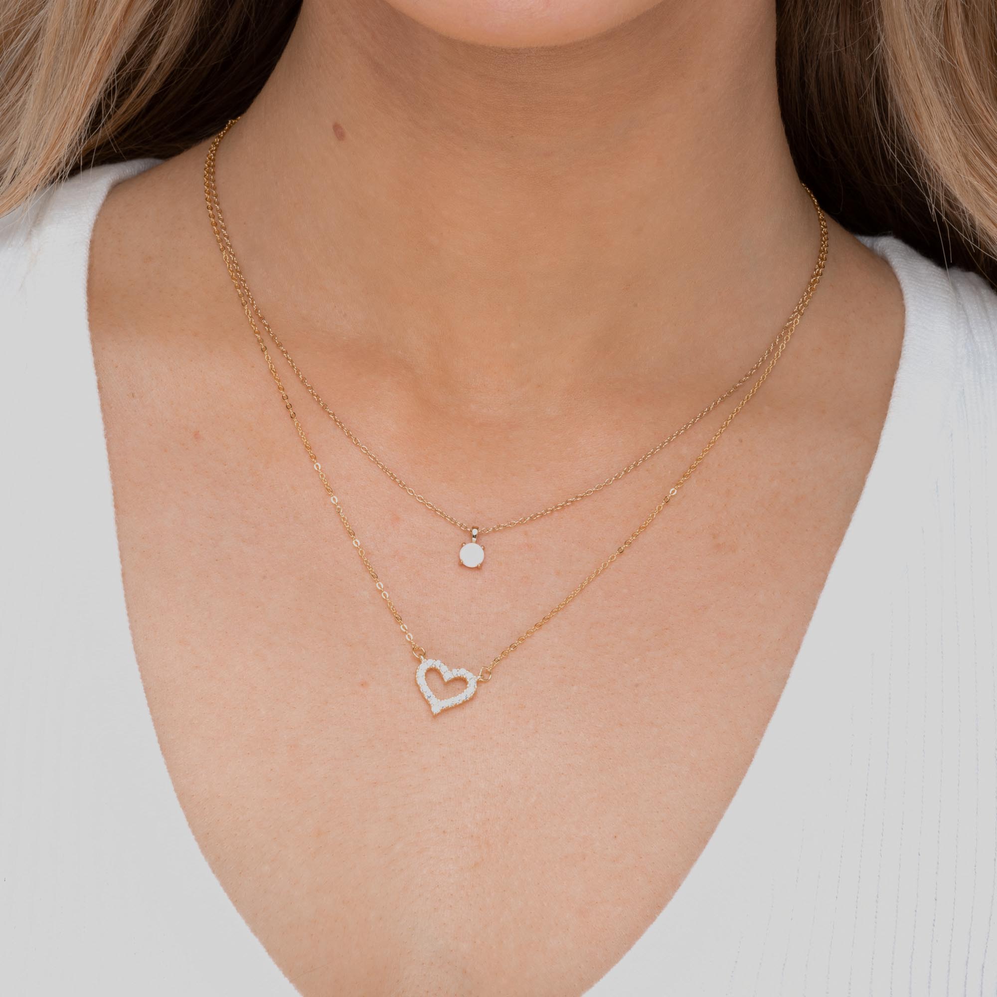 Open Heart Chain Necklace - Camile & Stone