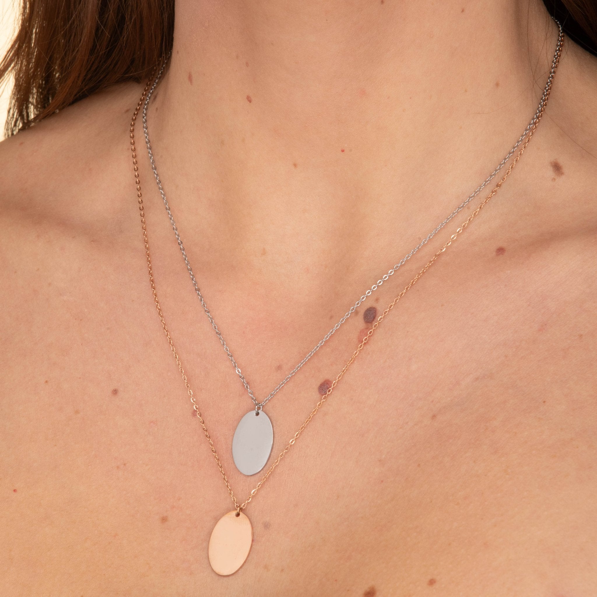 Oval Engraved Personalised Necklace - Camile & Stone