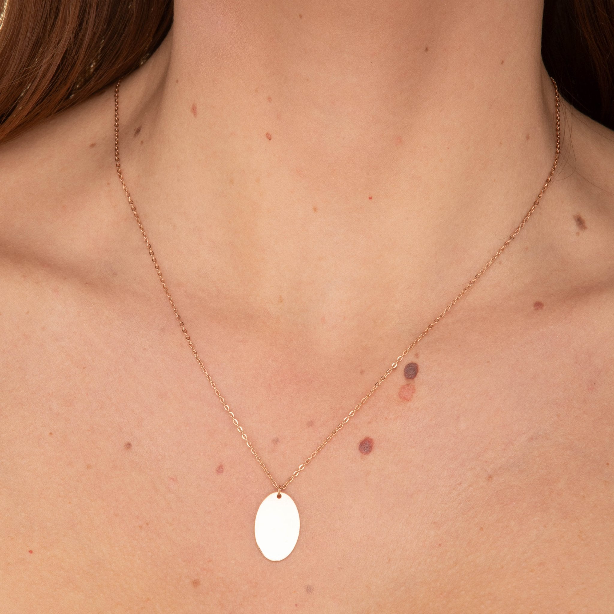 Oval Engraved Personalised Necklace - Camile & Stone