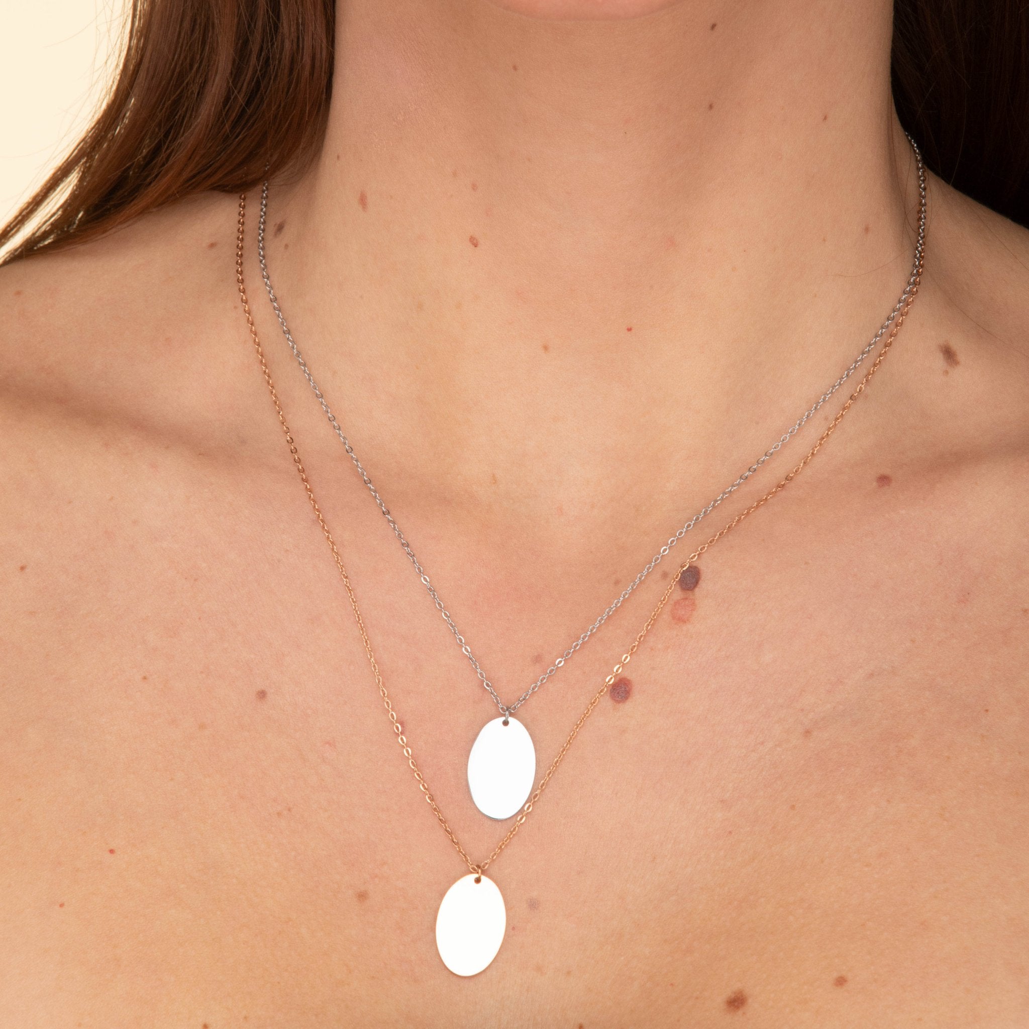 Oval Engraved Personalised Necklace - Camile & Stone