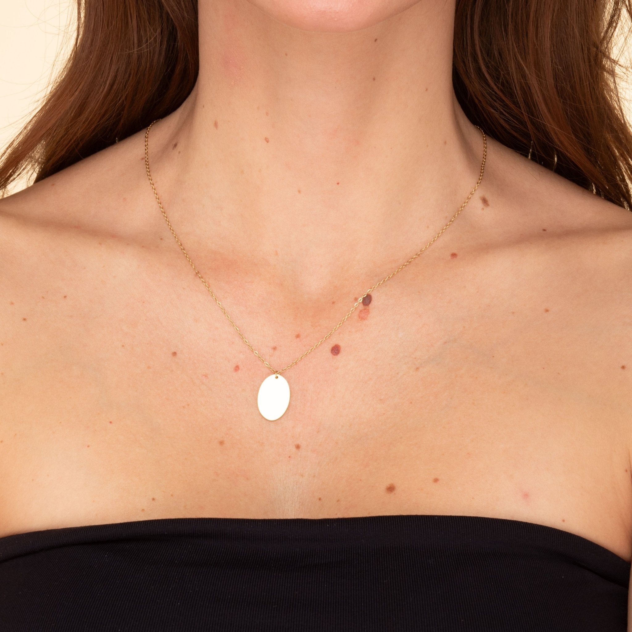 Oval Engraved Personalised Necklace - Camile & Stone