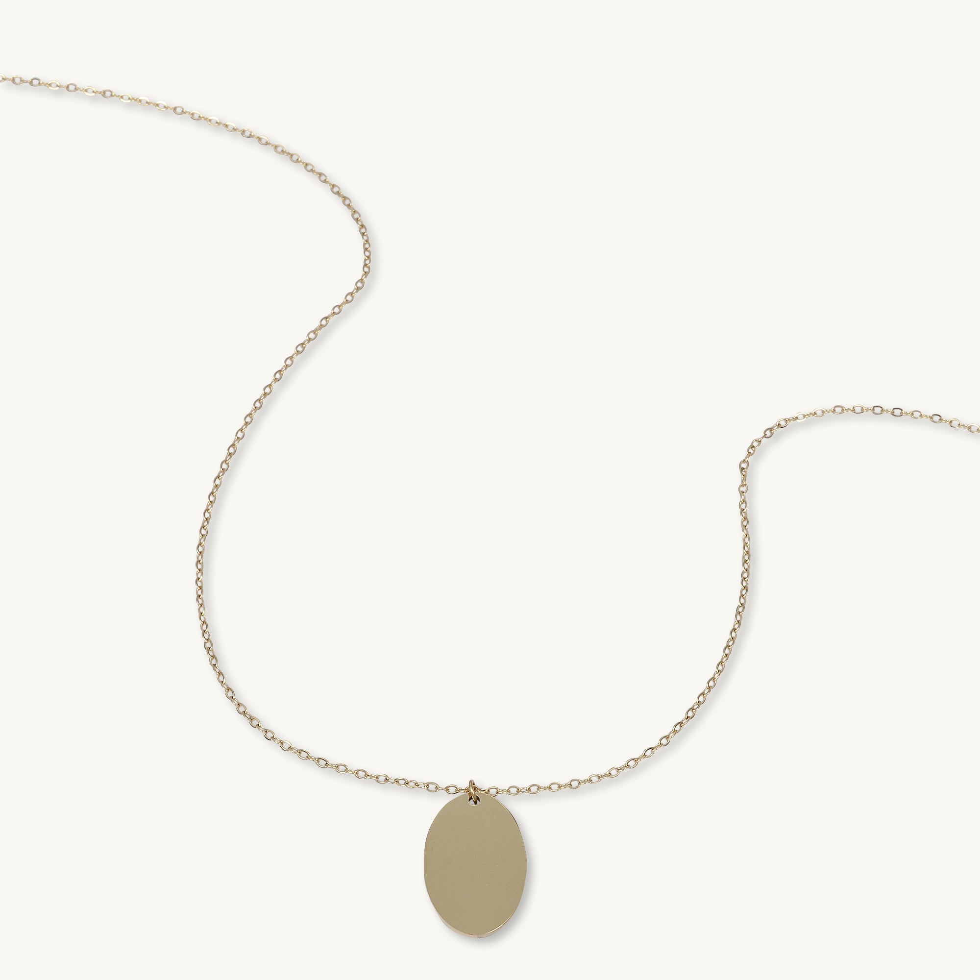 Oval Engraved Personalised Necklace - Camile & Stone