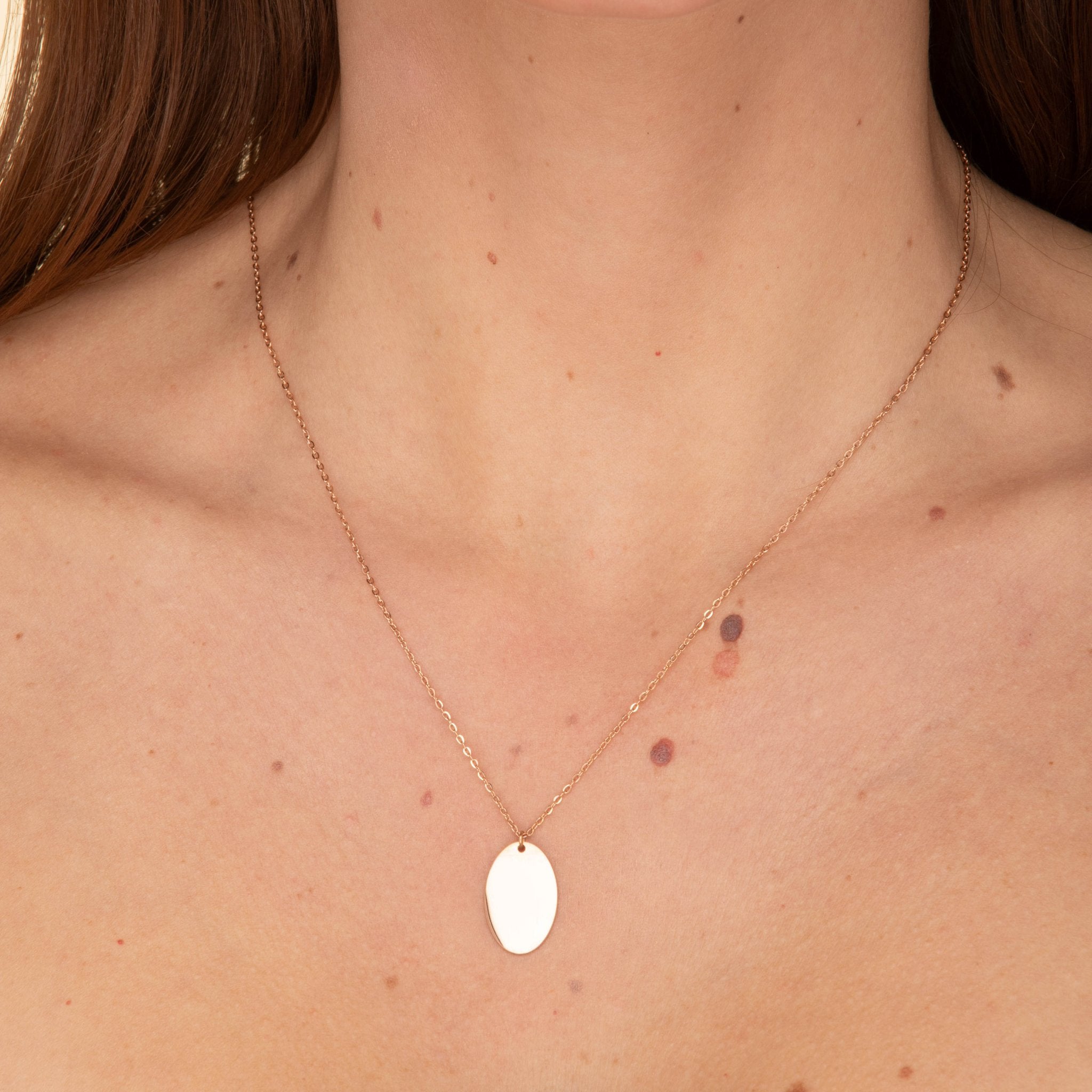 Oval Engraved Personalised Necklace - Camile & Stone