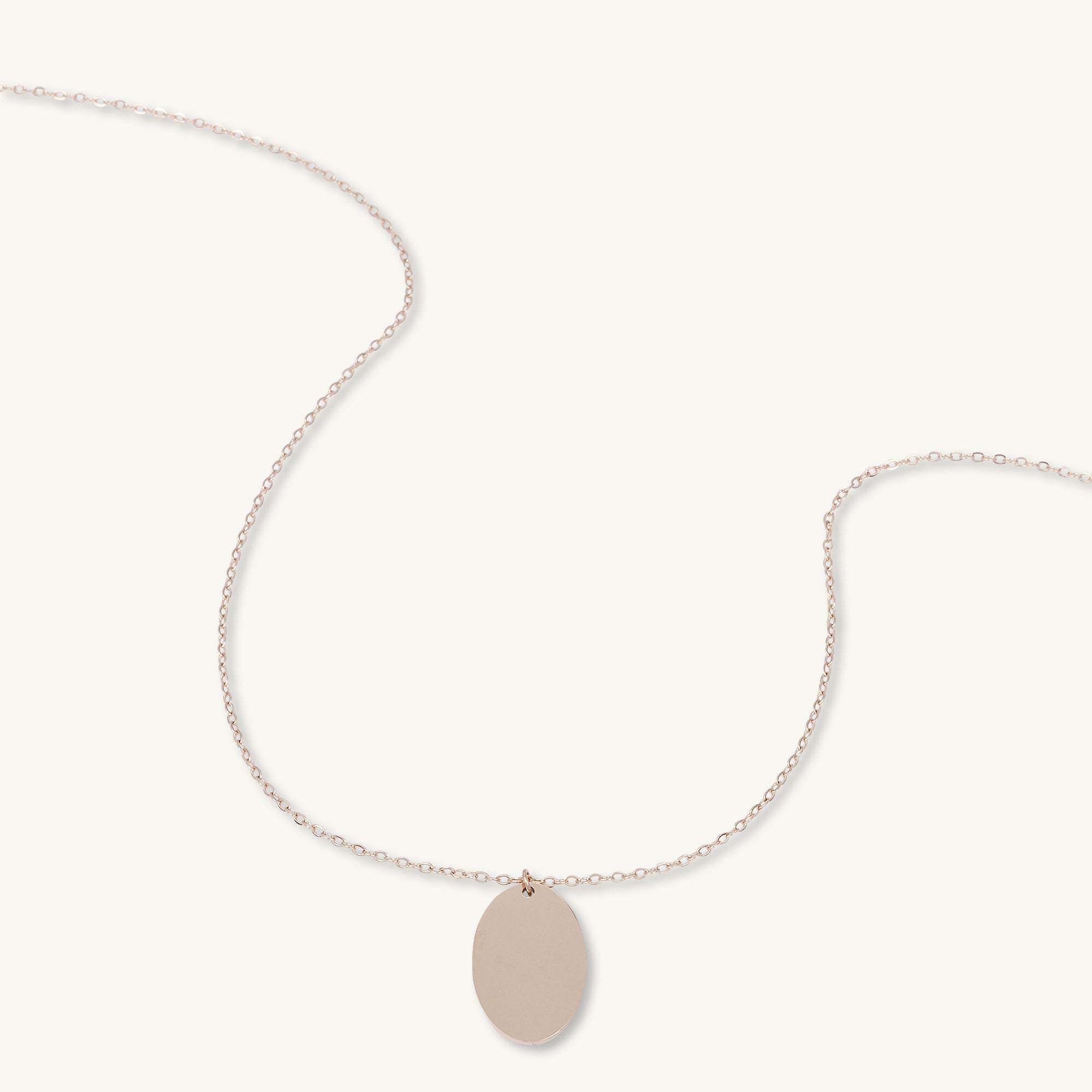 Oval Engraved Personalised Necklace - Camile & Stone
