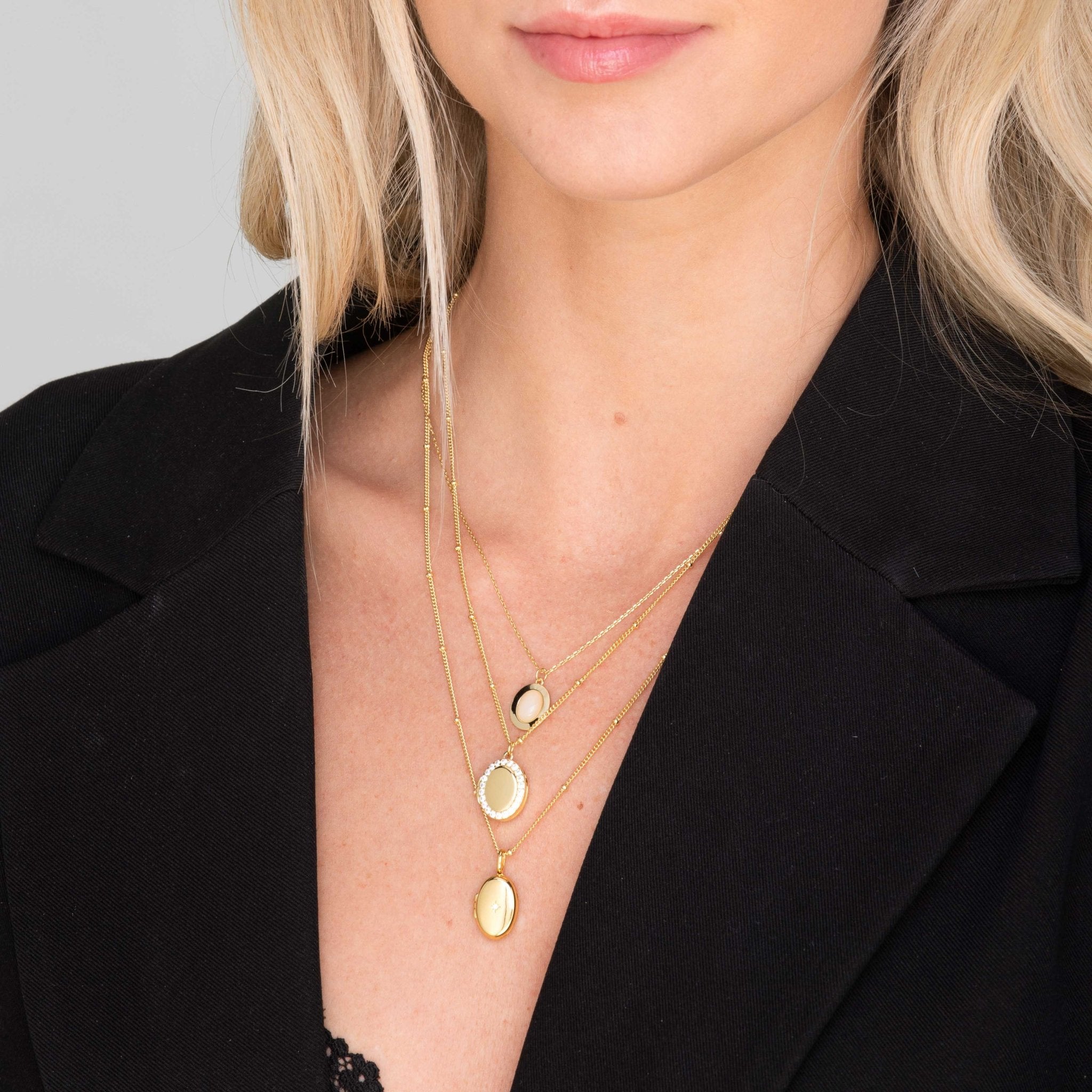 Oval Sapphire Photo Locket Necklace - Camile & Stone