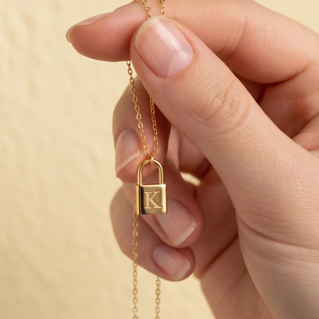Padlock Initial Letter Necklace