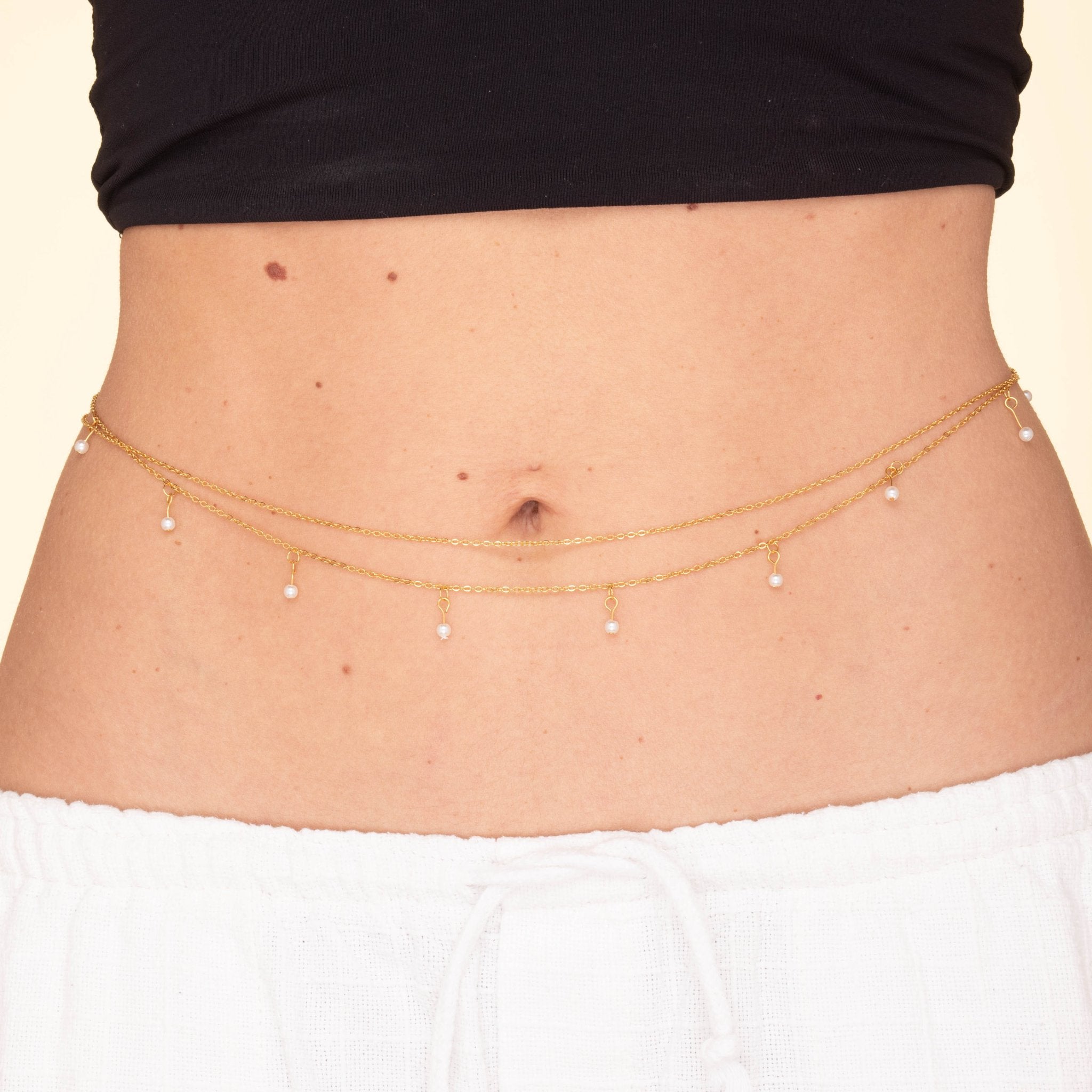 Pearl Dangling Waist Belly Chain - Camile & Stone