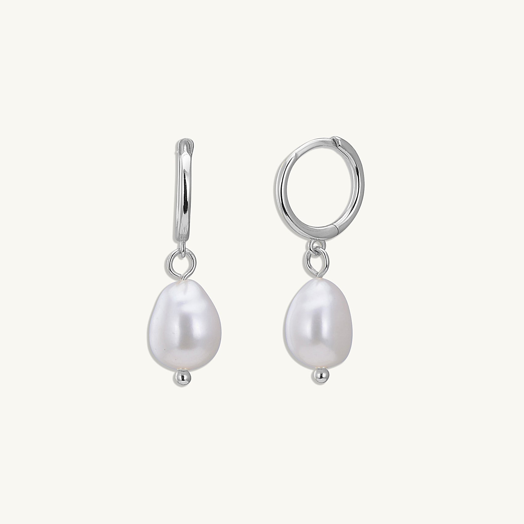 Pearl Hoop Huggie Earrings - Camile & Stone
