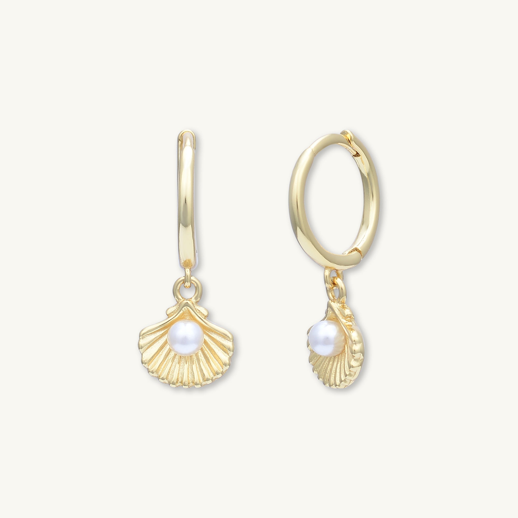 Pearl Shell Huggie Earrings - Camile & Stone