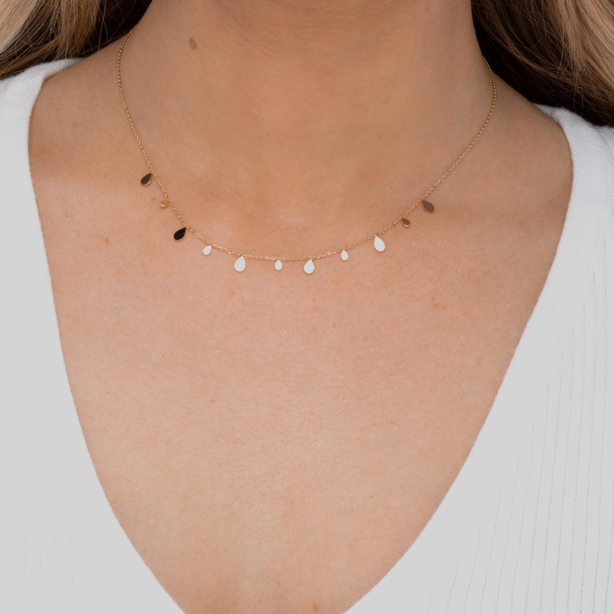 Raindrop Layering Chain Necklace - Camile & Stone