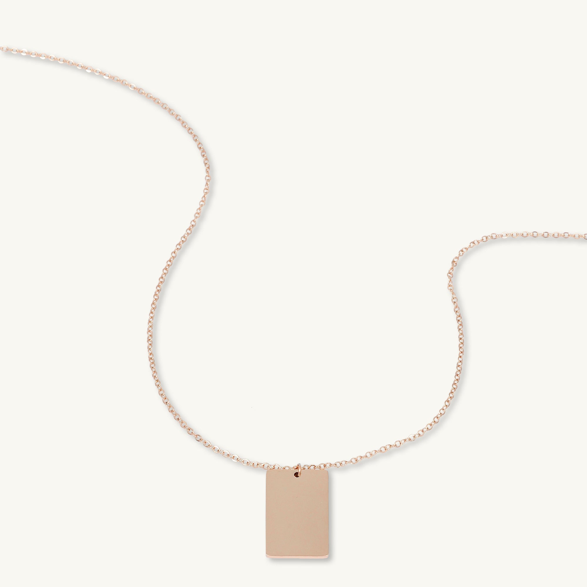 Rectangle Engraved Personalised Necklace - Camile & Stone