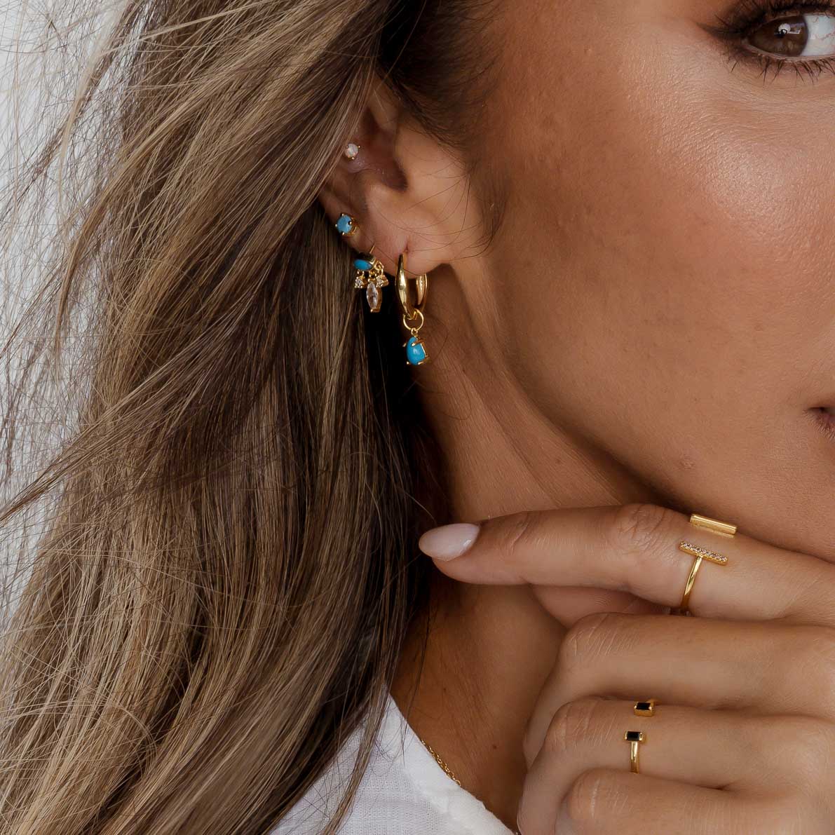 Rectangle Onyx Open Ring - Camile & Stone