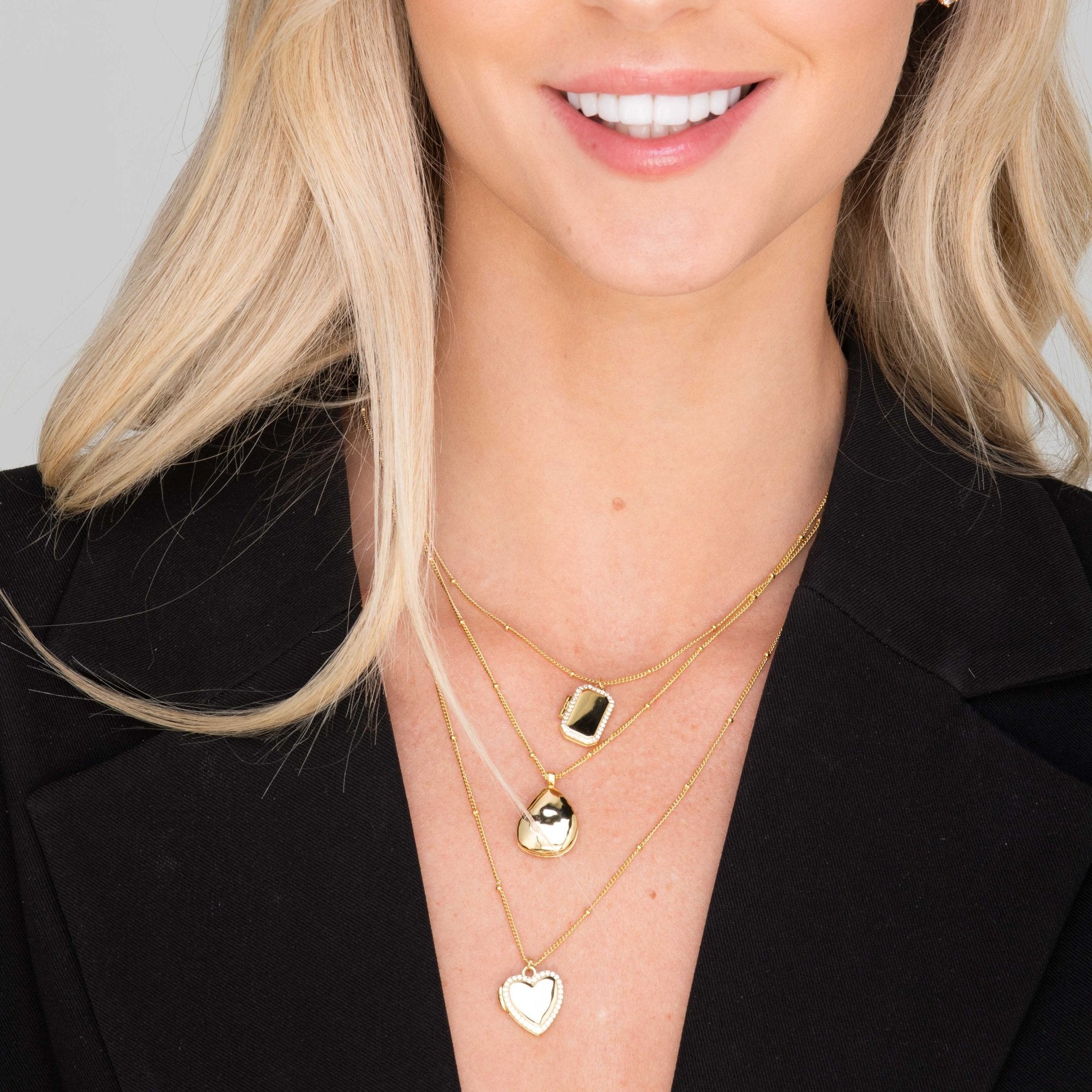 Rectangular Sapphire Photo Locket Necklace - Camile & Stone