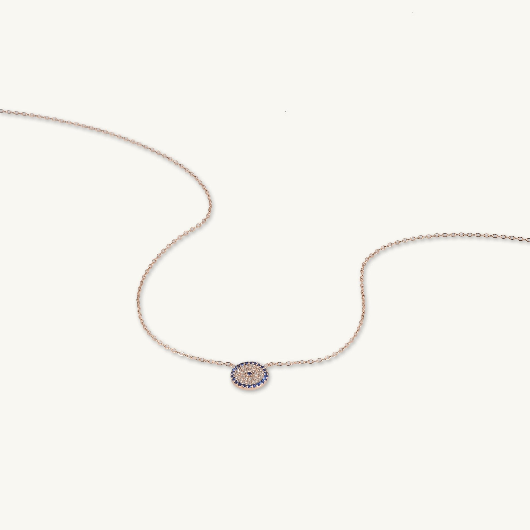 Round Evil Eye Pave Necklace - Camile & Stone