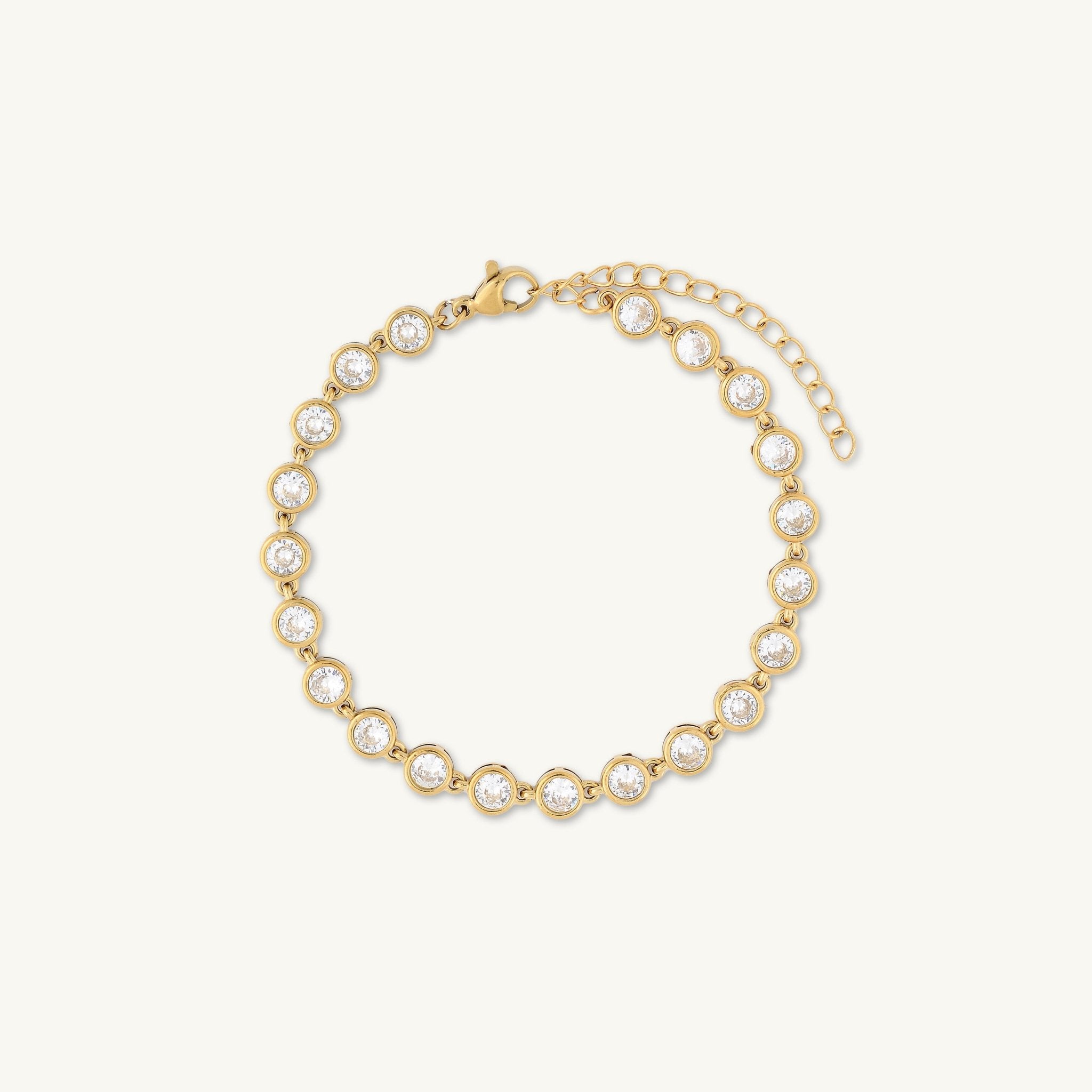 Round Tennis Sapphire Chain Bracelet - Camile & Stone