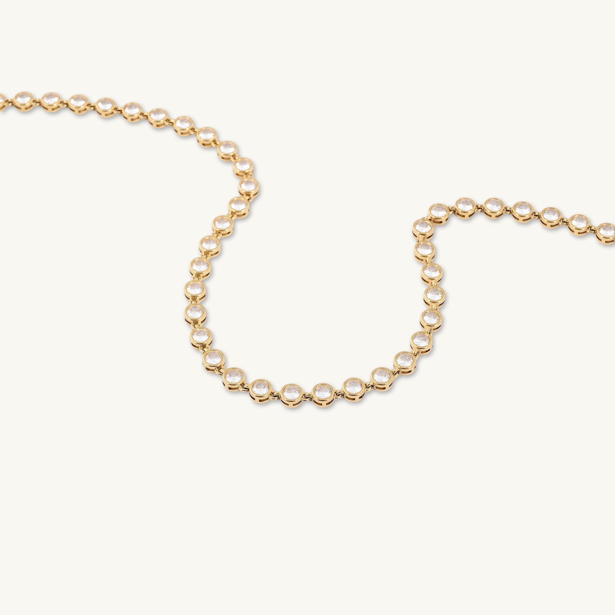 Round Tennis Sapphire Chain Necklace - Camile & Stone