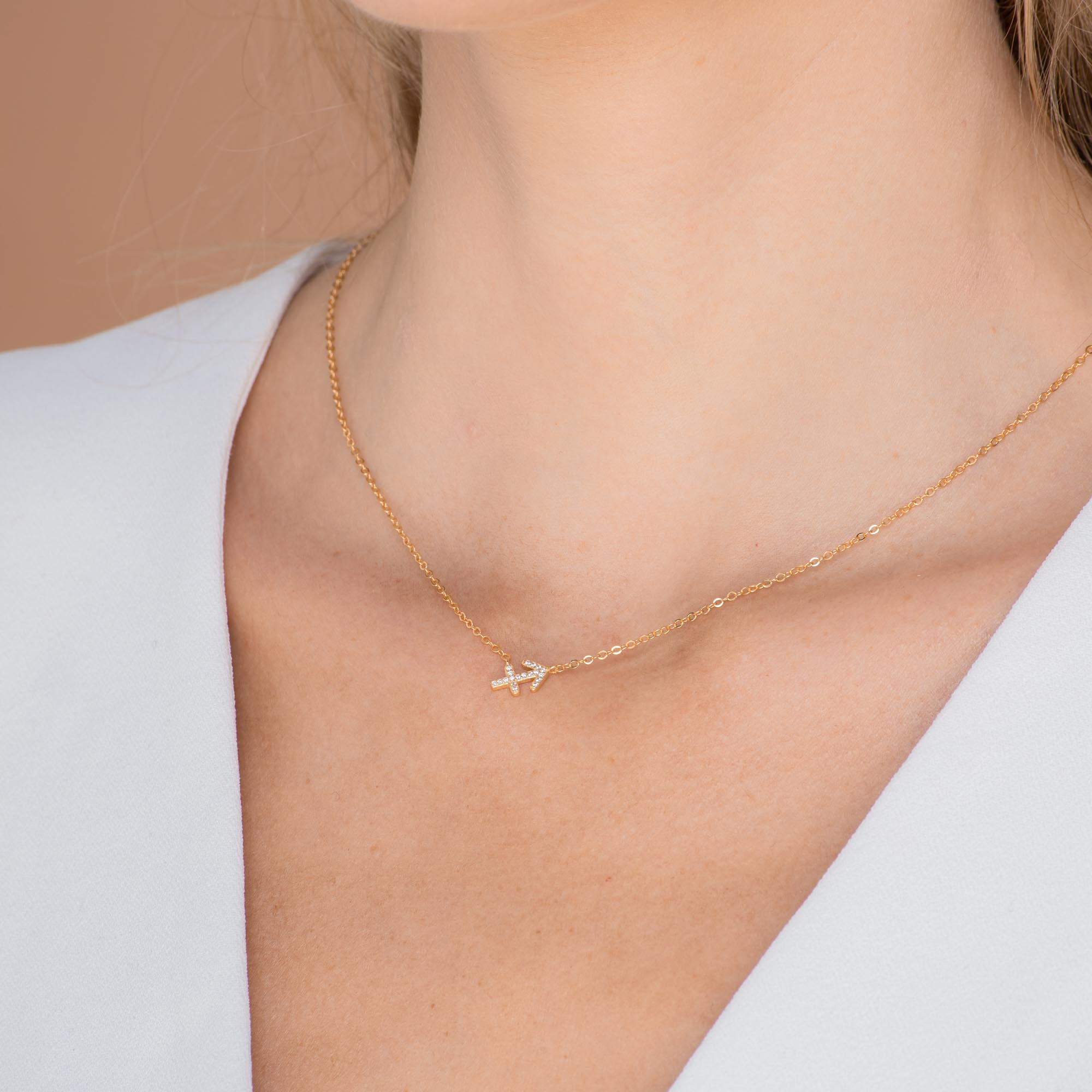 Sagittarius Sapphire Charm Zodiac Star Sign Necklace - Camile & Stone