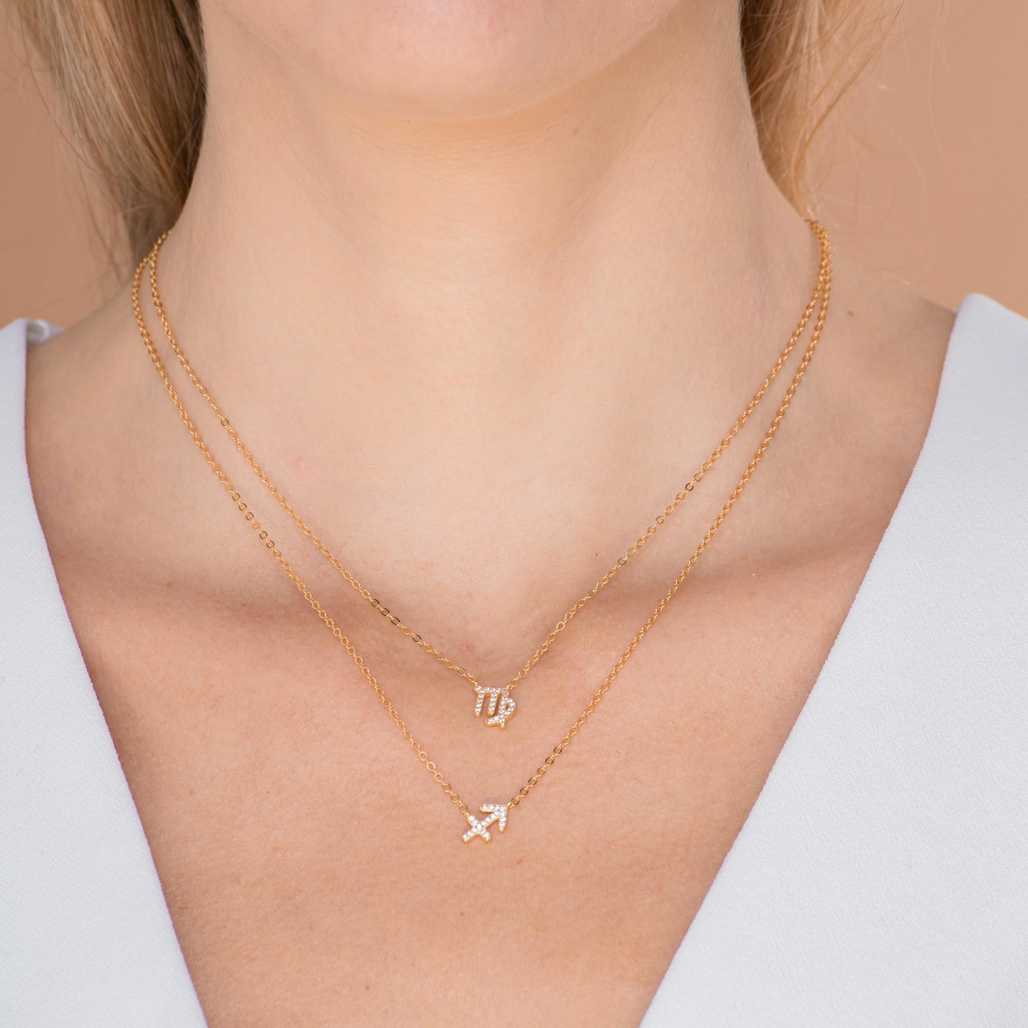 Sagittarius Sapphire Charm Zodiac Star Sign Necklace - Camile & Stone