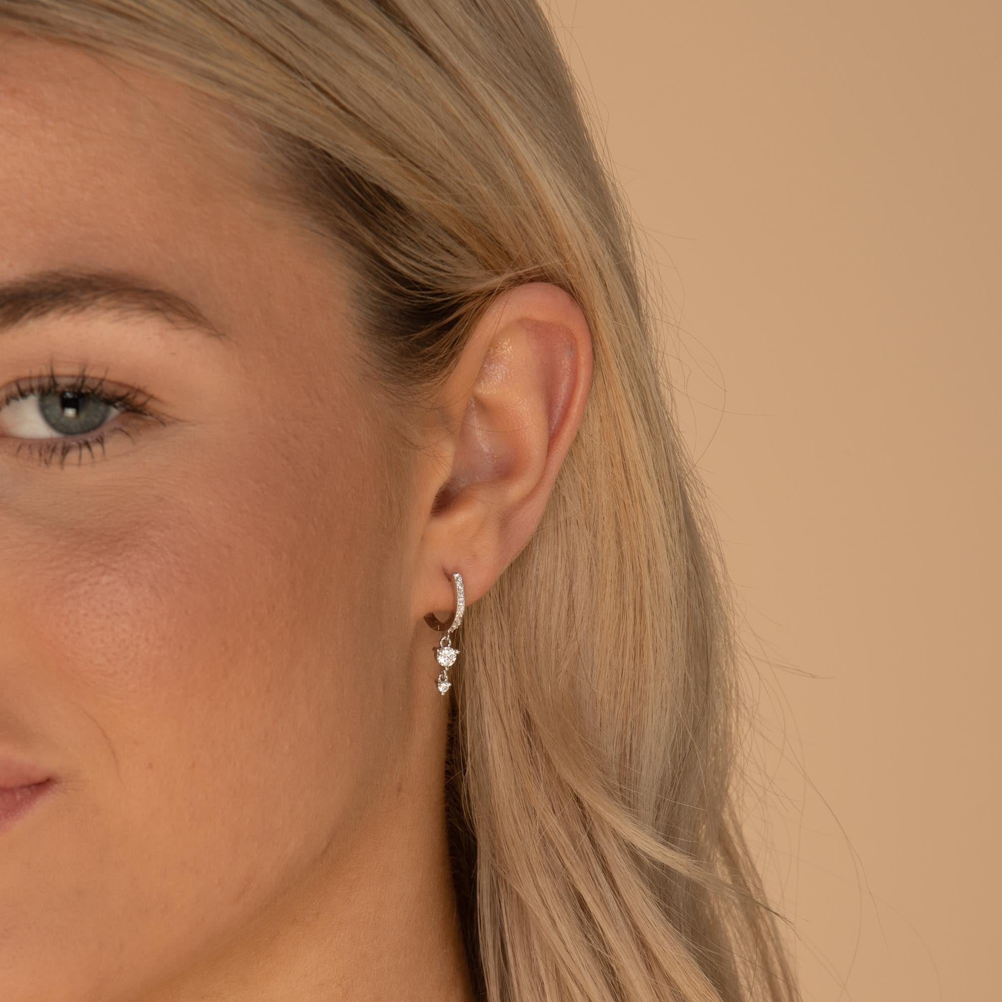 Sapphire Double Dangling Huggie Earrings - Camile & Stone