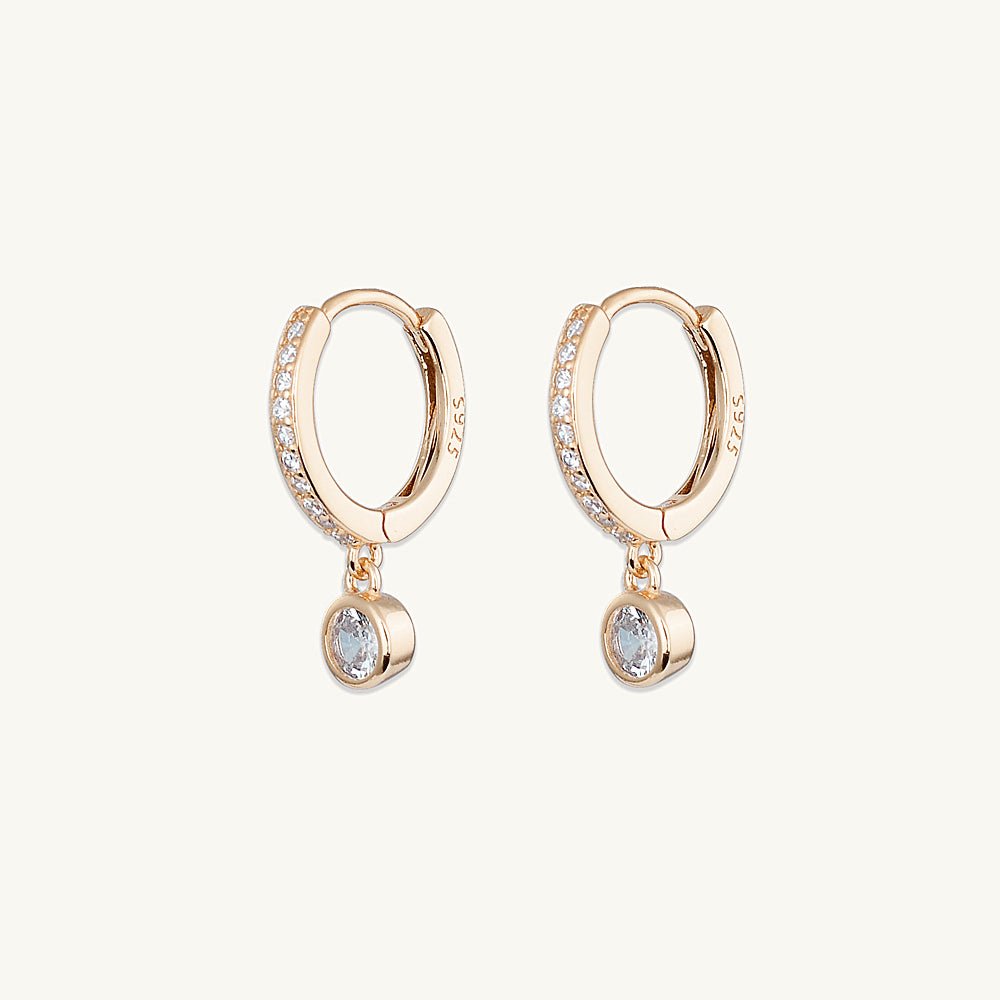 Sapphire Drop Hoop Earrings - Camile & Stone
