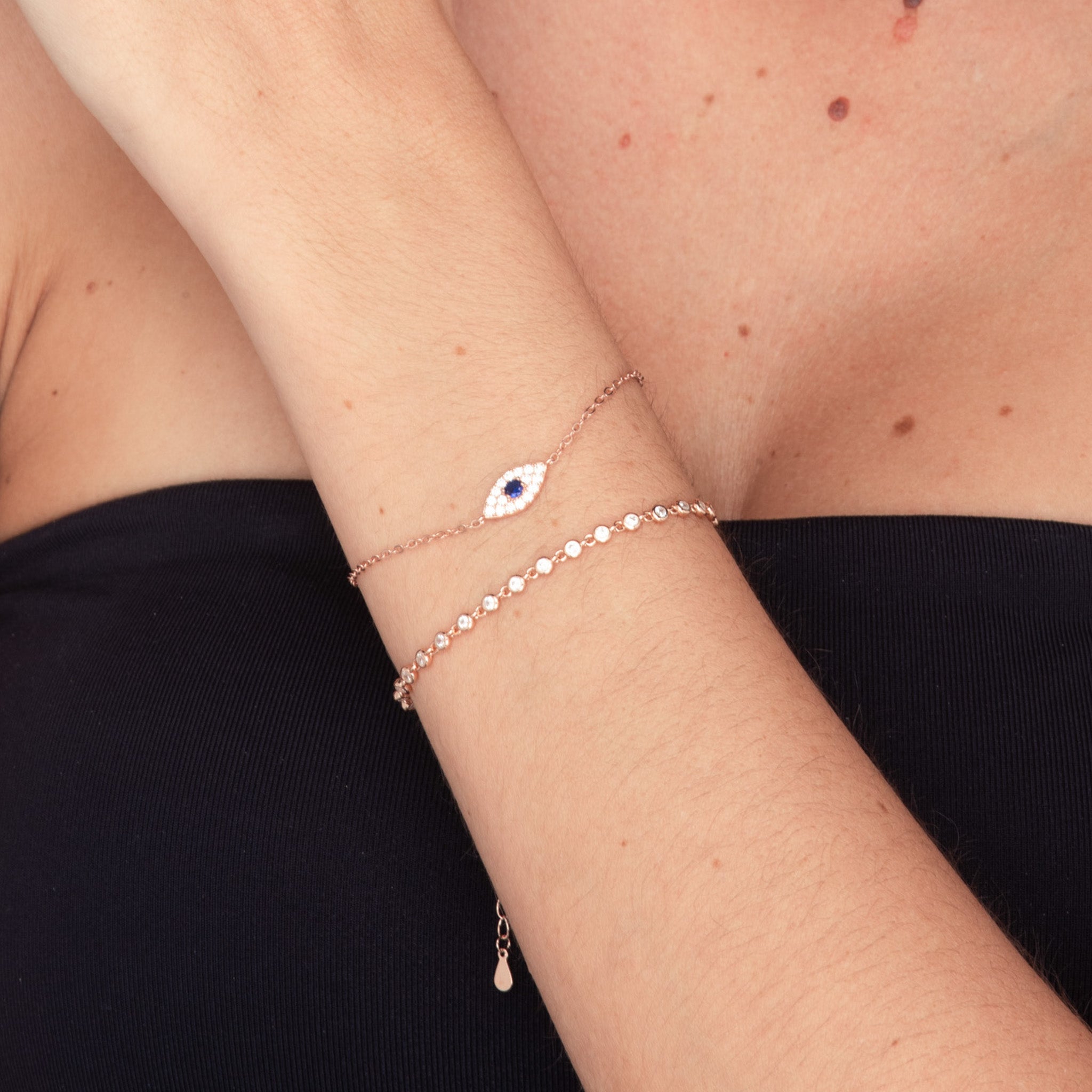 Sapphire Round Tennis Link Chain Bracelet - Camile & Stone